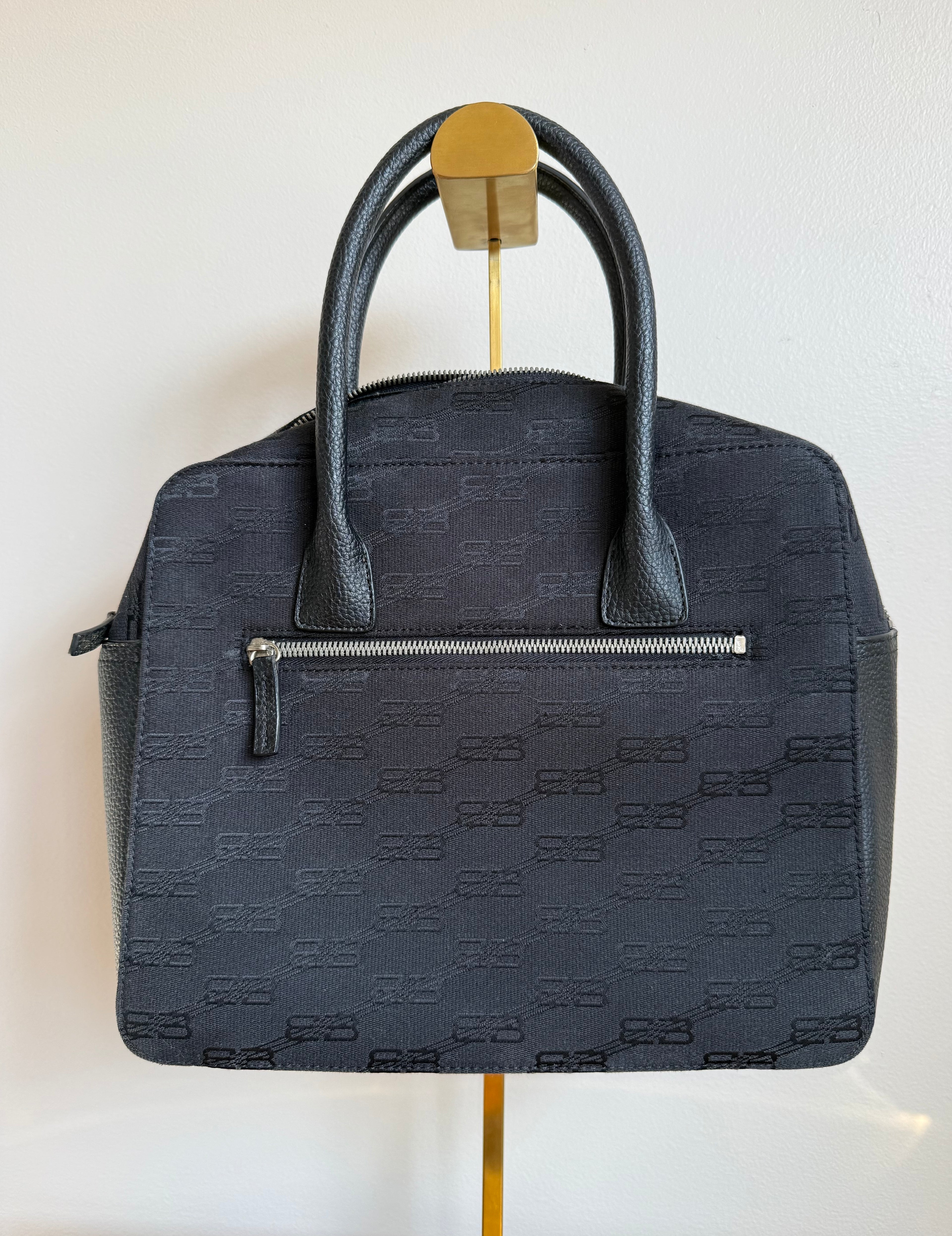 Balenciaga Archive Logo Jacquard Top Handle Bag – Black