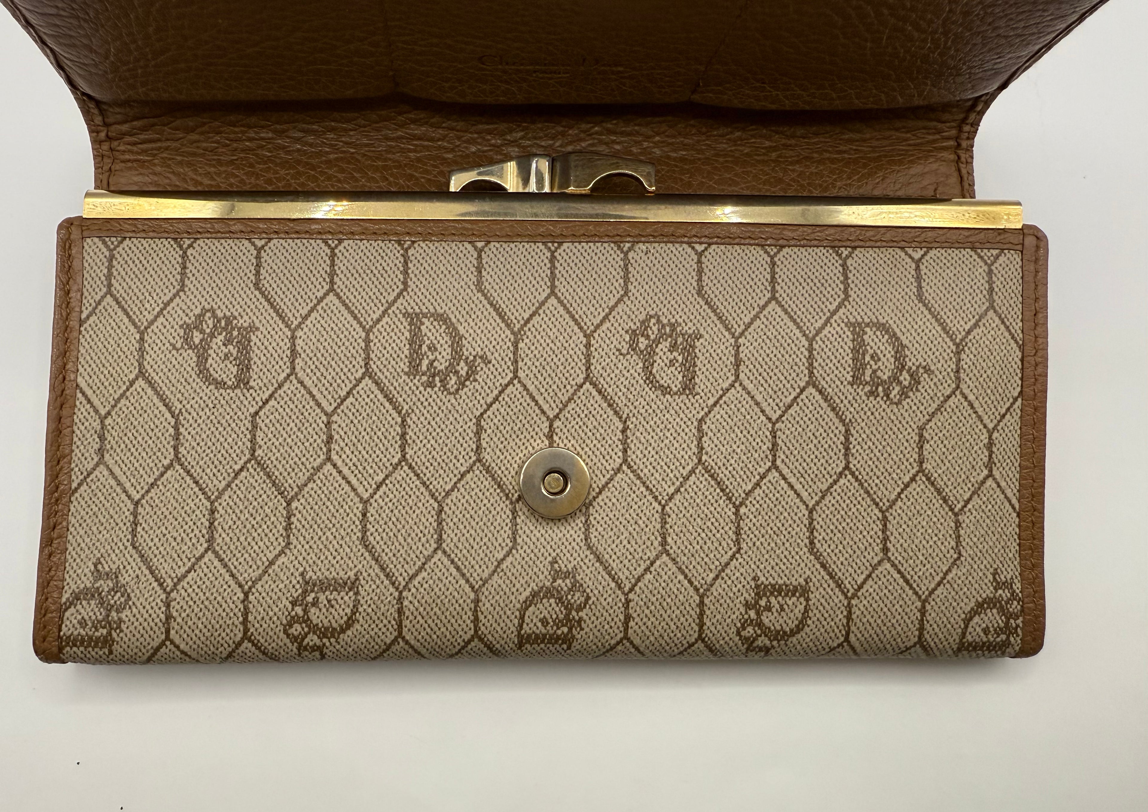 Christian Dior Vintage Honeycomb Long Wallet