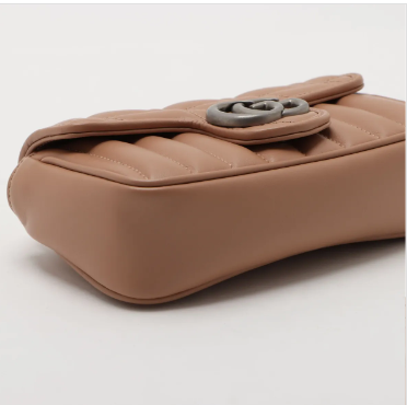 Gucci GG Marmont Mini Flap Bag – Nude/Tan Matelassé Leather