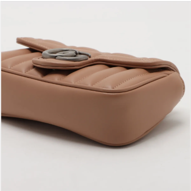Gucci GG Marmont Mini Flap Bag – Nude/Tan Matelassé Leather