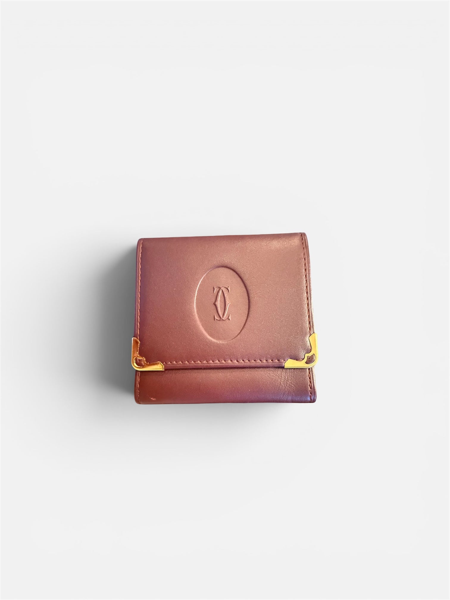 Must de Cartier Vintage Bordeaux Leather Coin Case