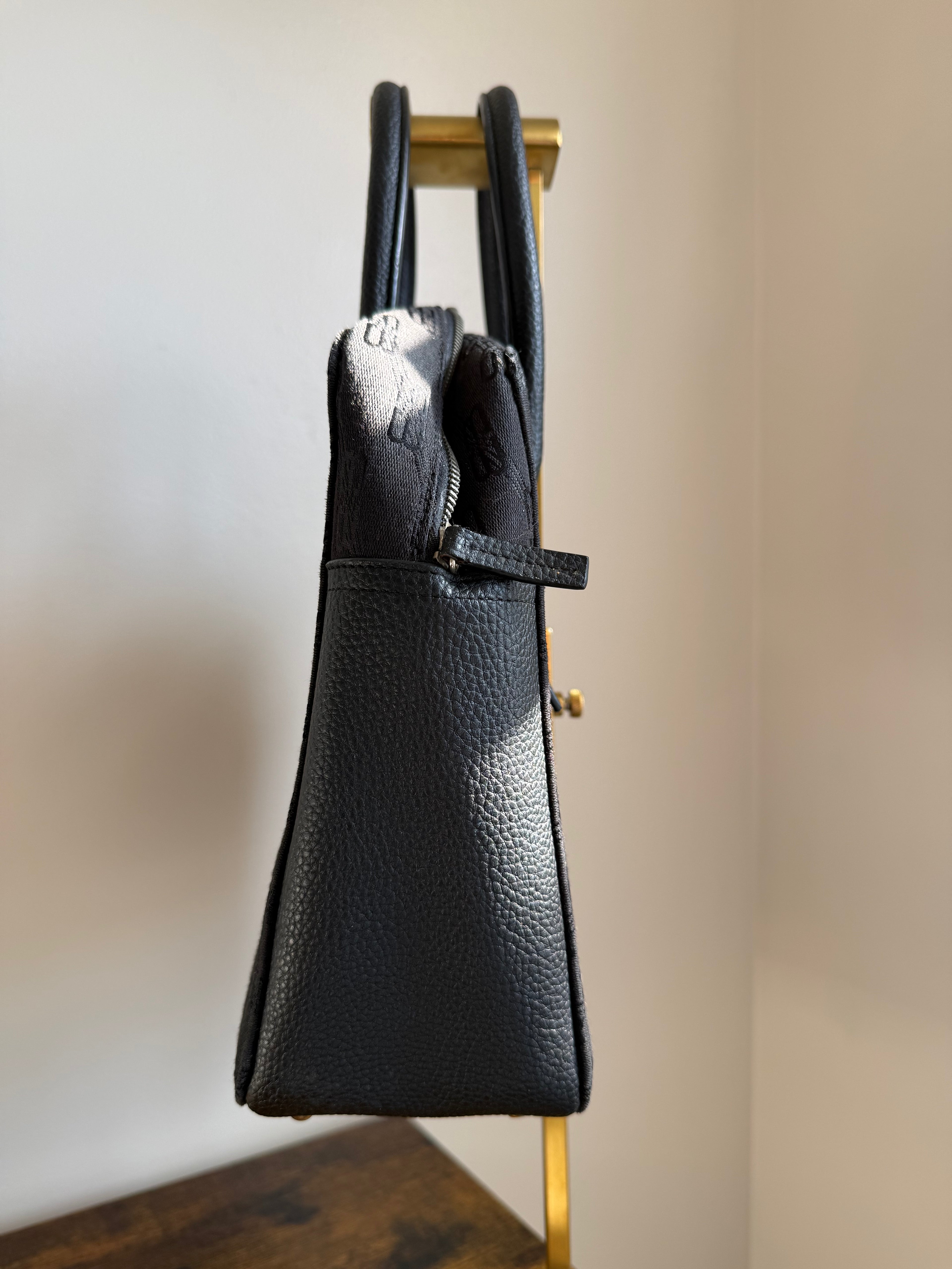 Balenciaga Archive Logo Jacquard Top Handle Bag – Black