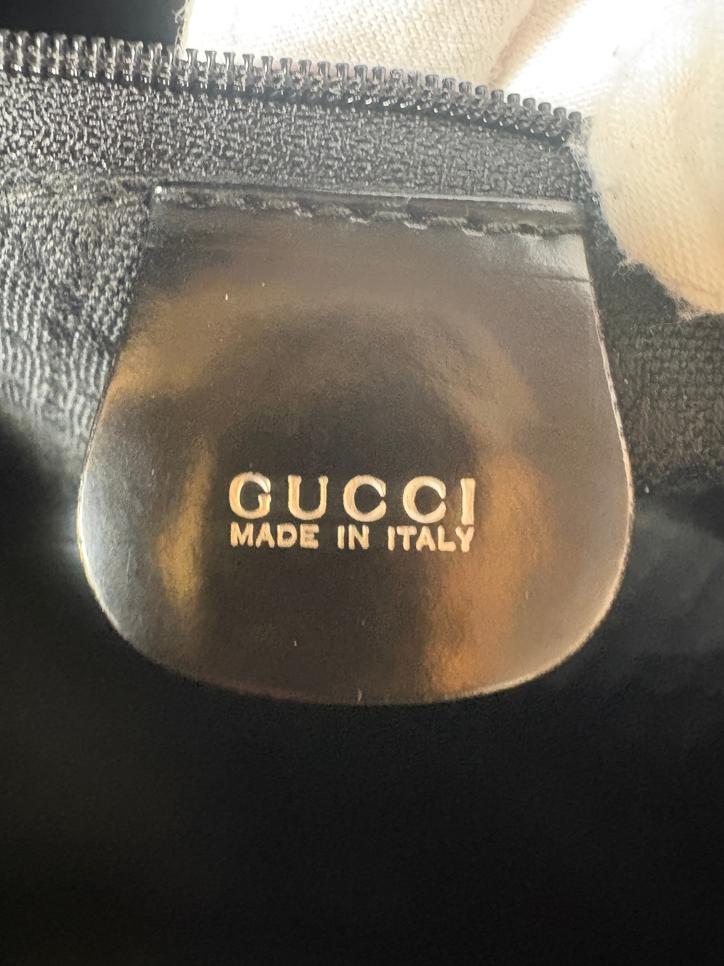 Gucci Black Nylon Bamboo Handle Tote Bag