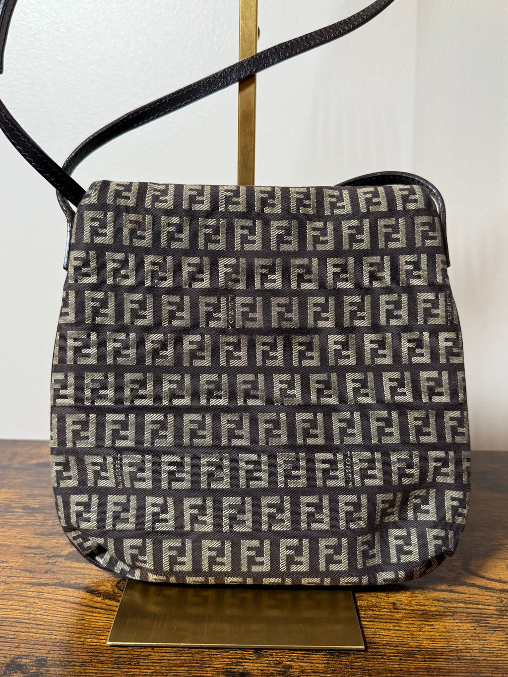 Fendi Zucca Canvas Flap Crossbody