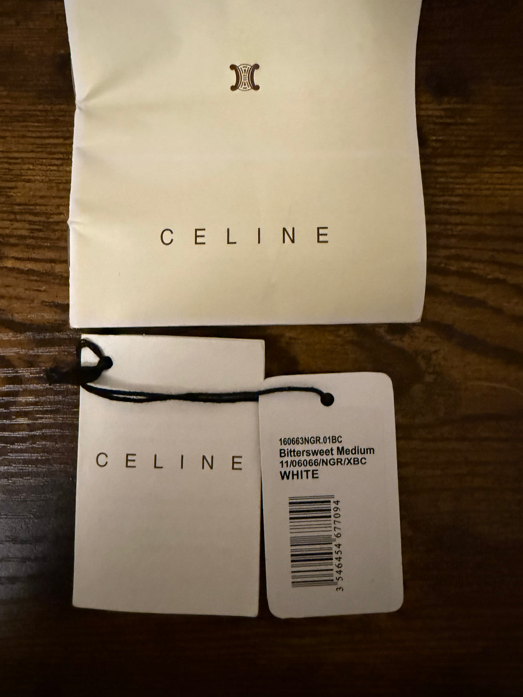 Celine Bittersweet Medium Leather Shoulder Bag – White
