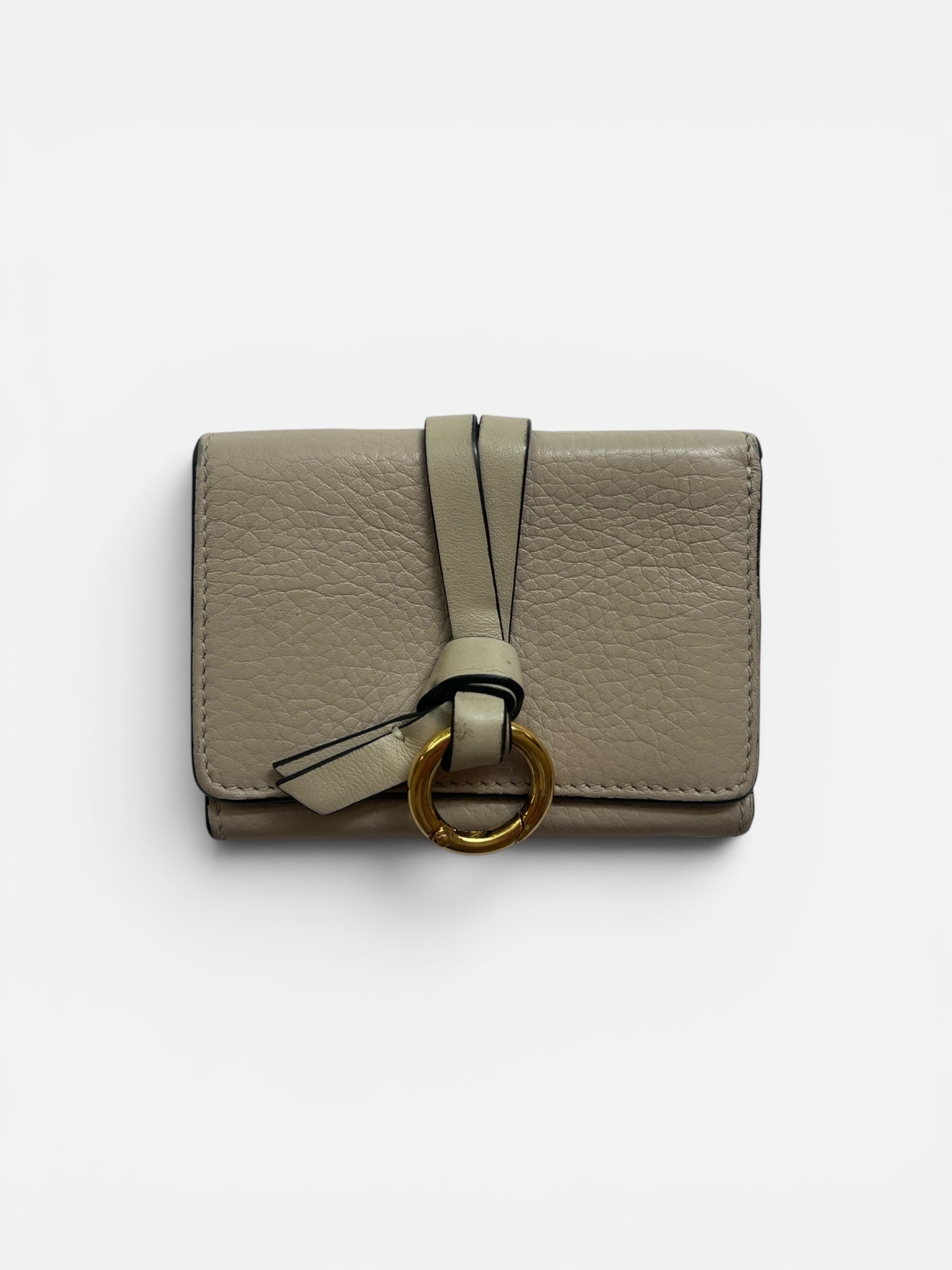 Chloé Alphabet Trifold Wallet in Cement Beige