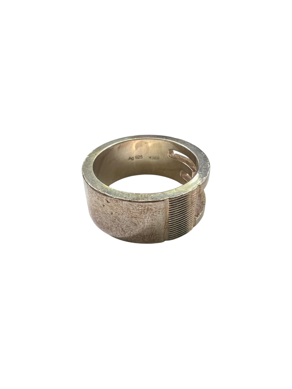 Gucci Silver Cutout G Ring