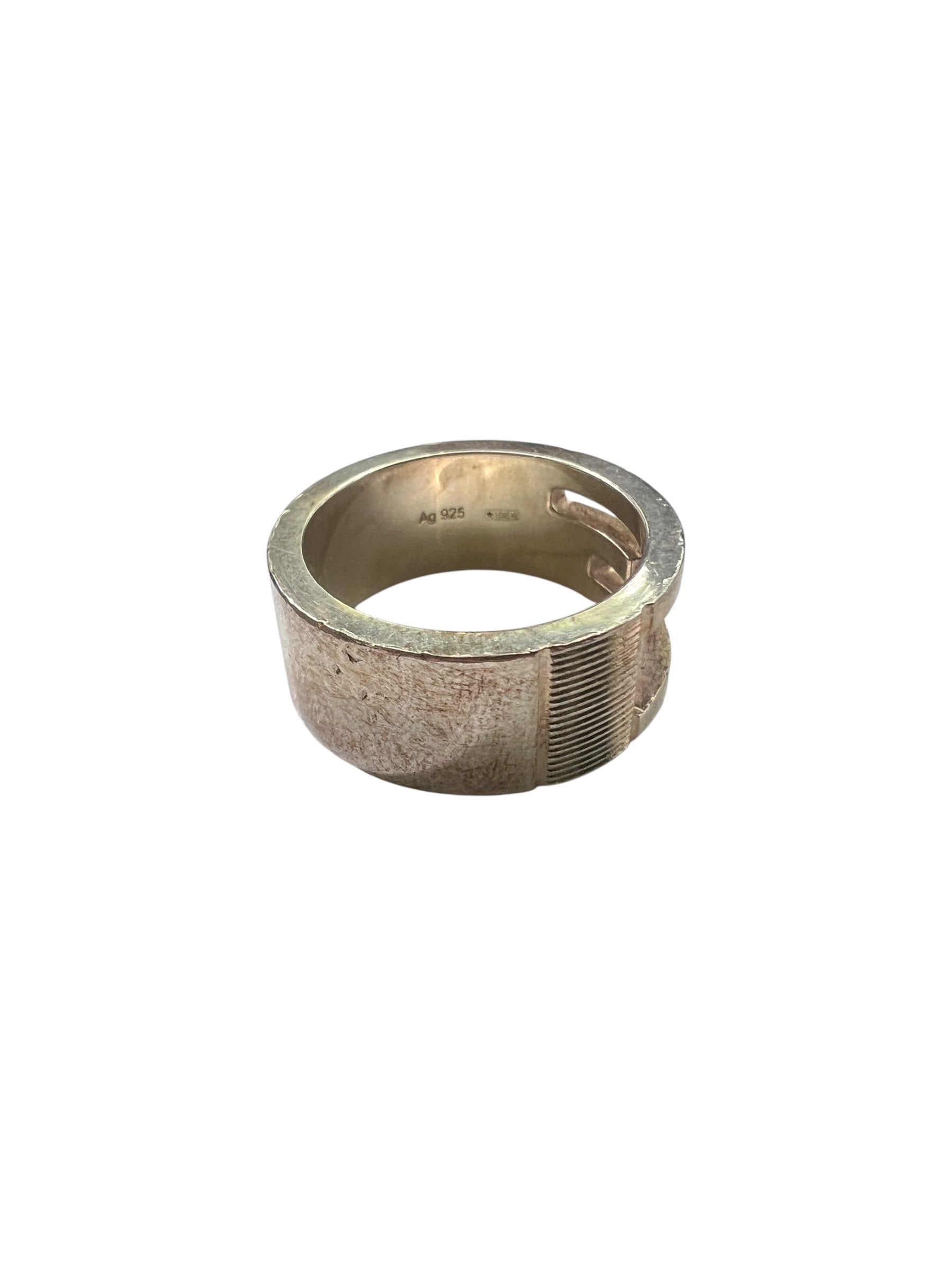 Gucci Silver Cutout G Ring