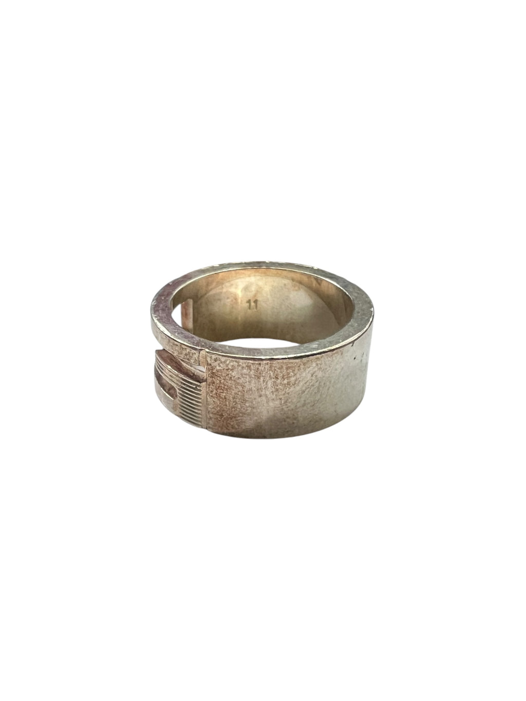 Gucci Silver Cutout G Ring