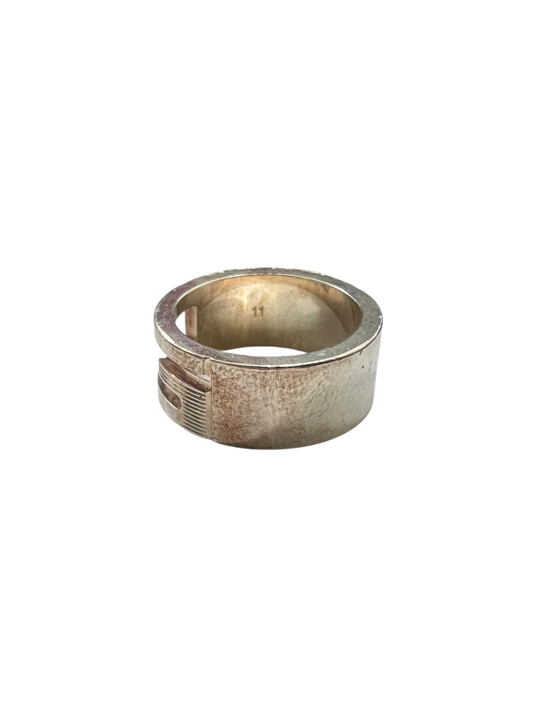 Gucci Silver Cutout G Ring