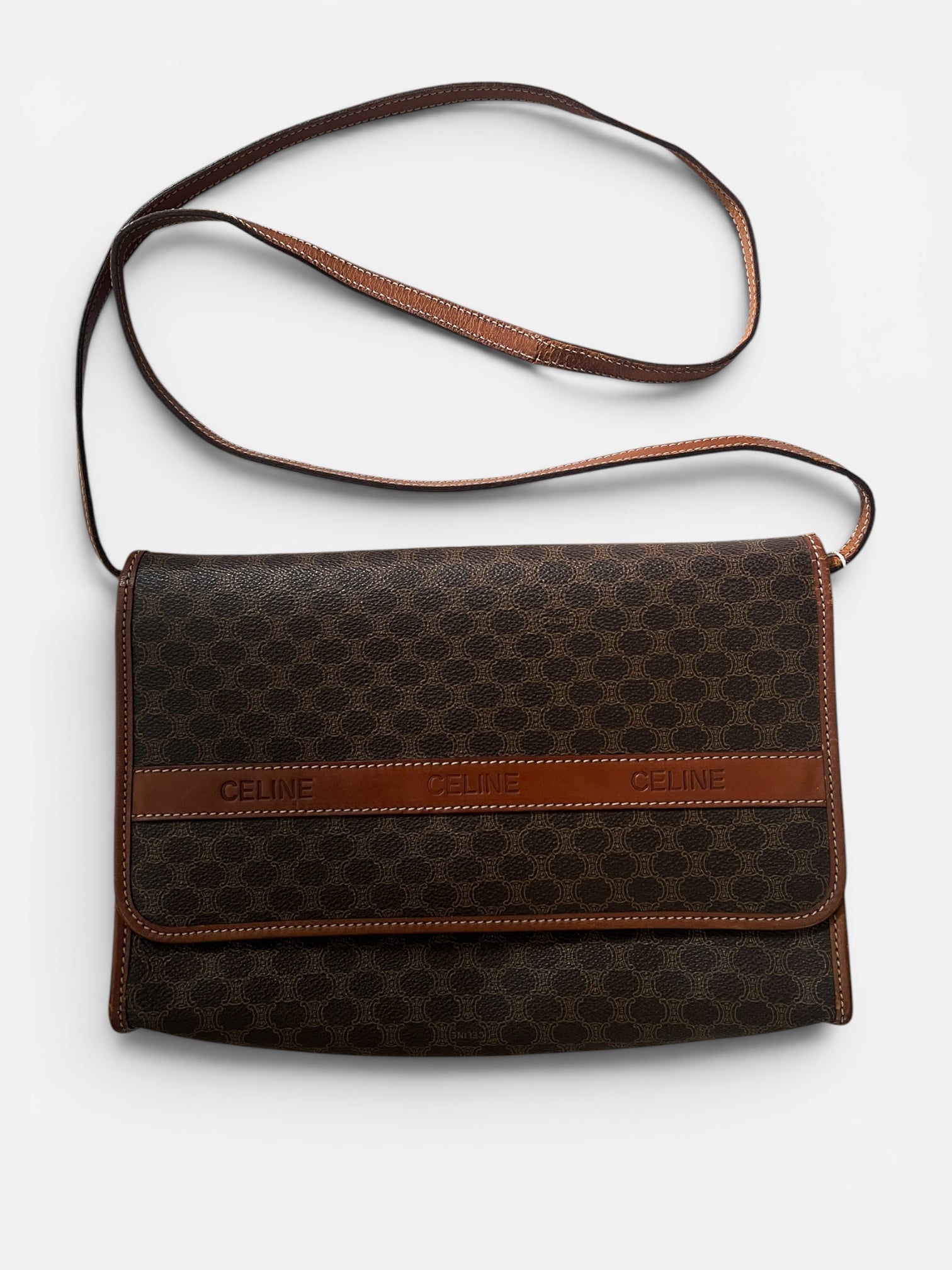 Celine Brown Macadam Crossbody bag