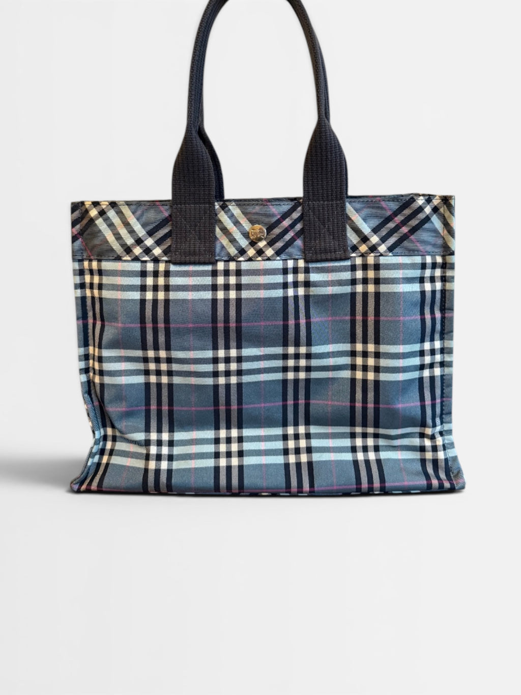 Burberry Blue Nova Check Nylon Tote