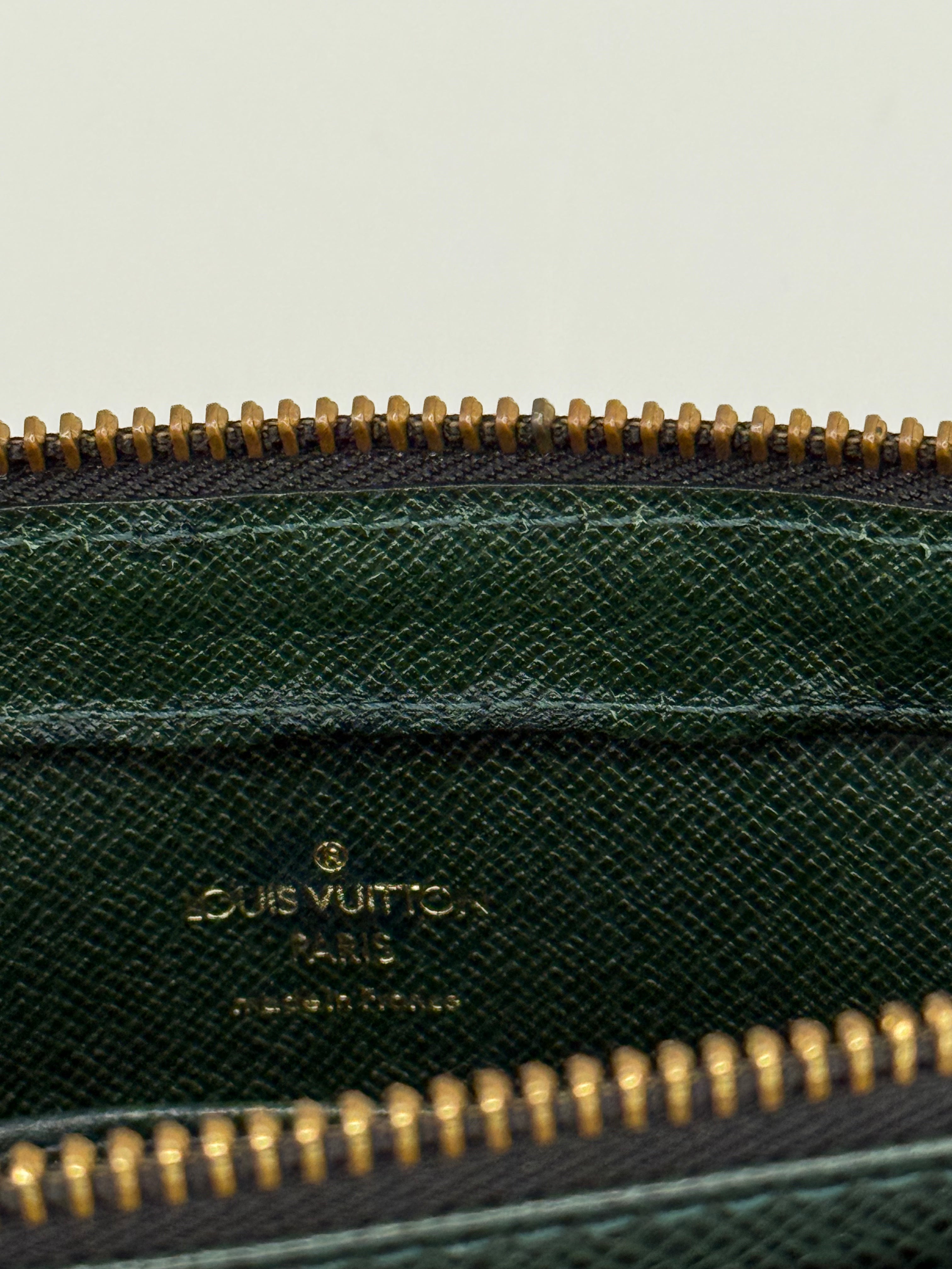 Louis Vuitton Taiga Green Baikal Clutch Wristlet