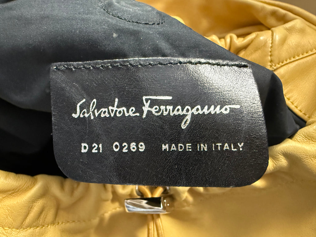 Ferragamo Yellow Leather Hobo Bag