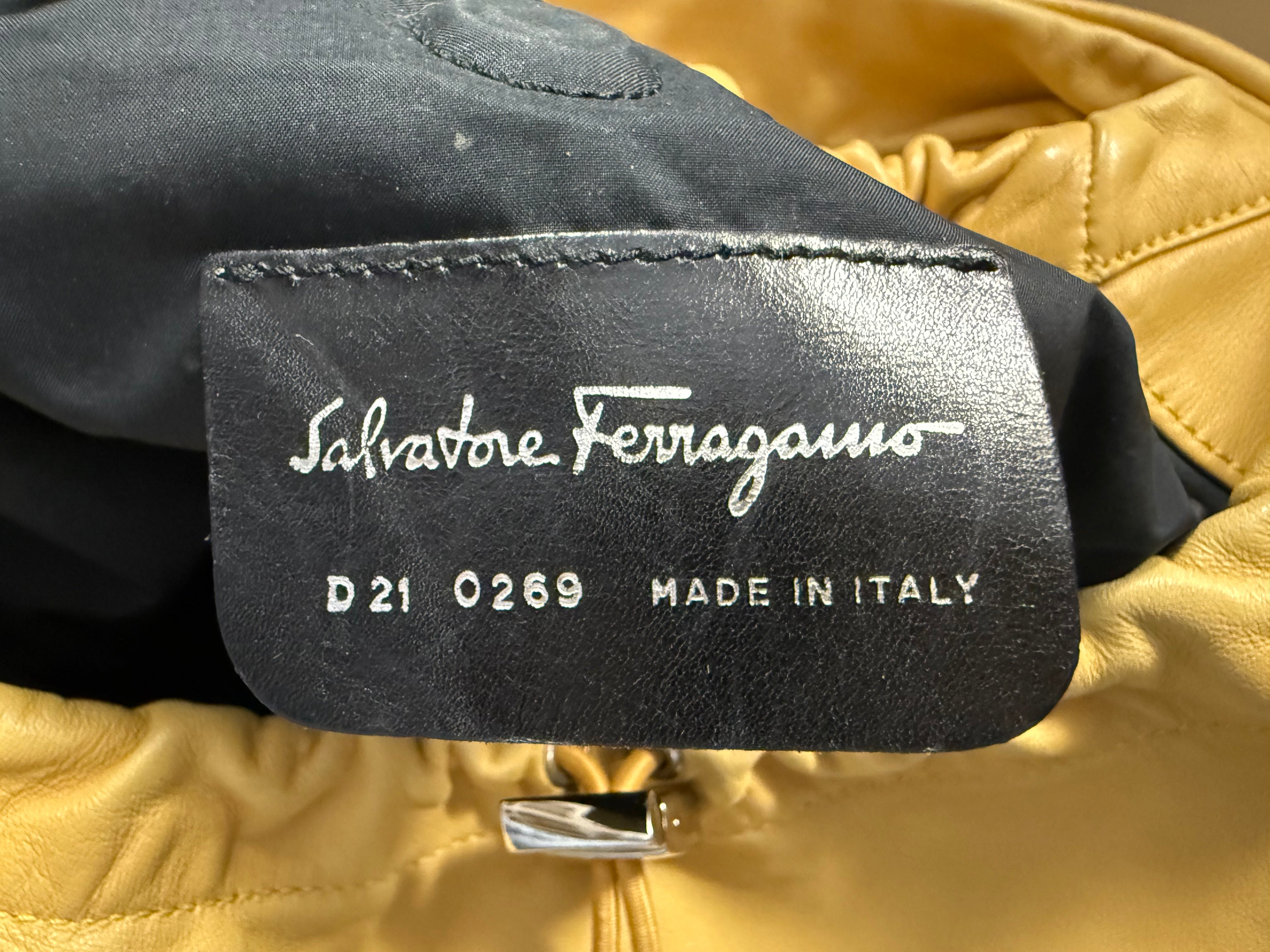 Ferragamo Yellow Leather Hobo Bag