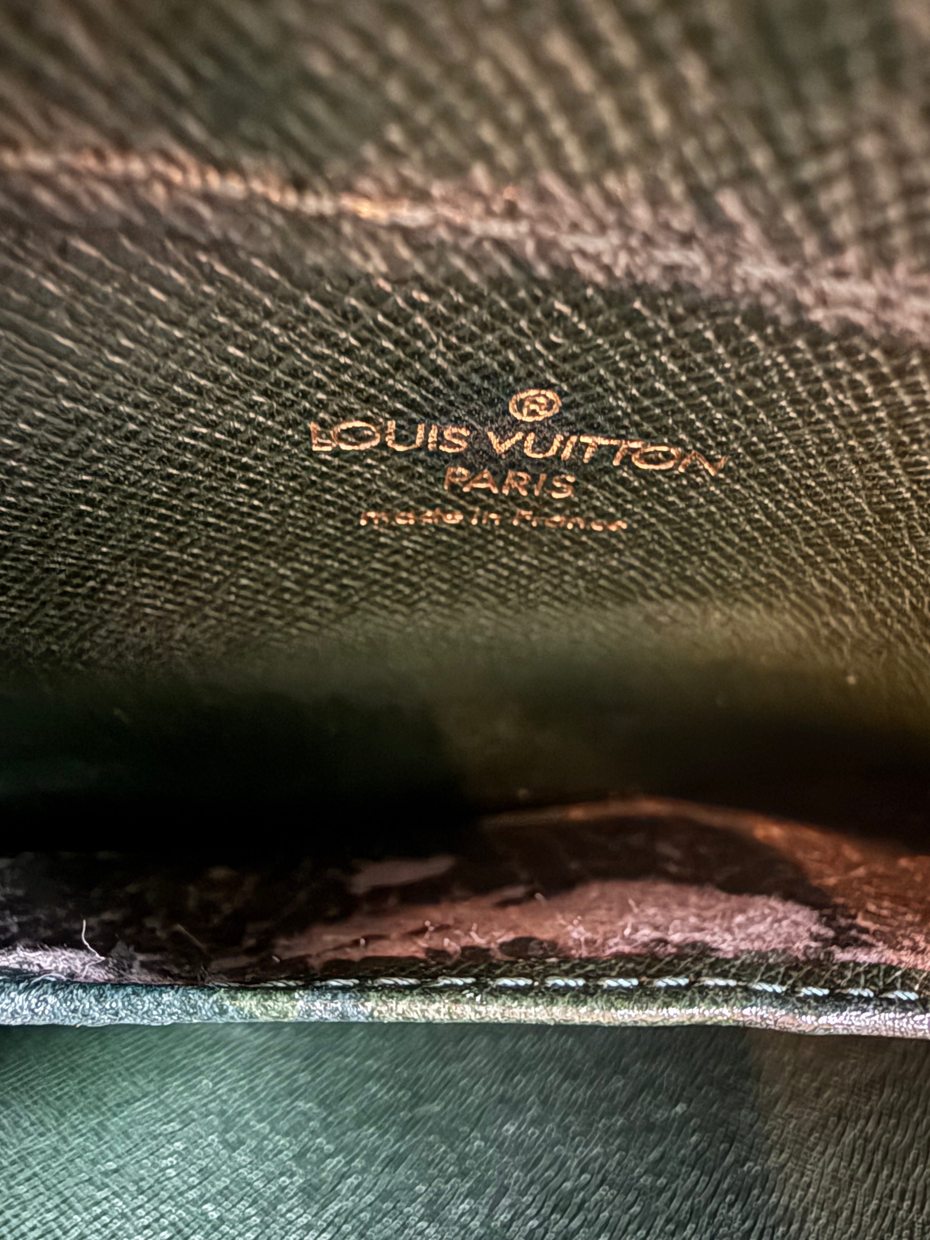 Louis Vuitton Taiga Green Baikal Clutch Wristlet