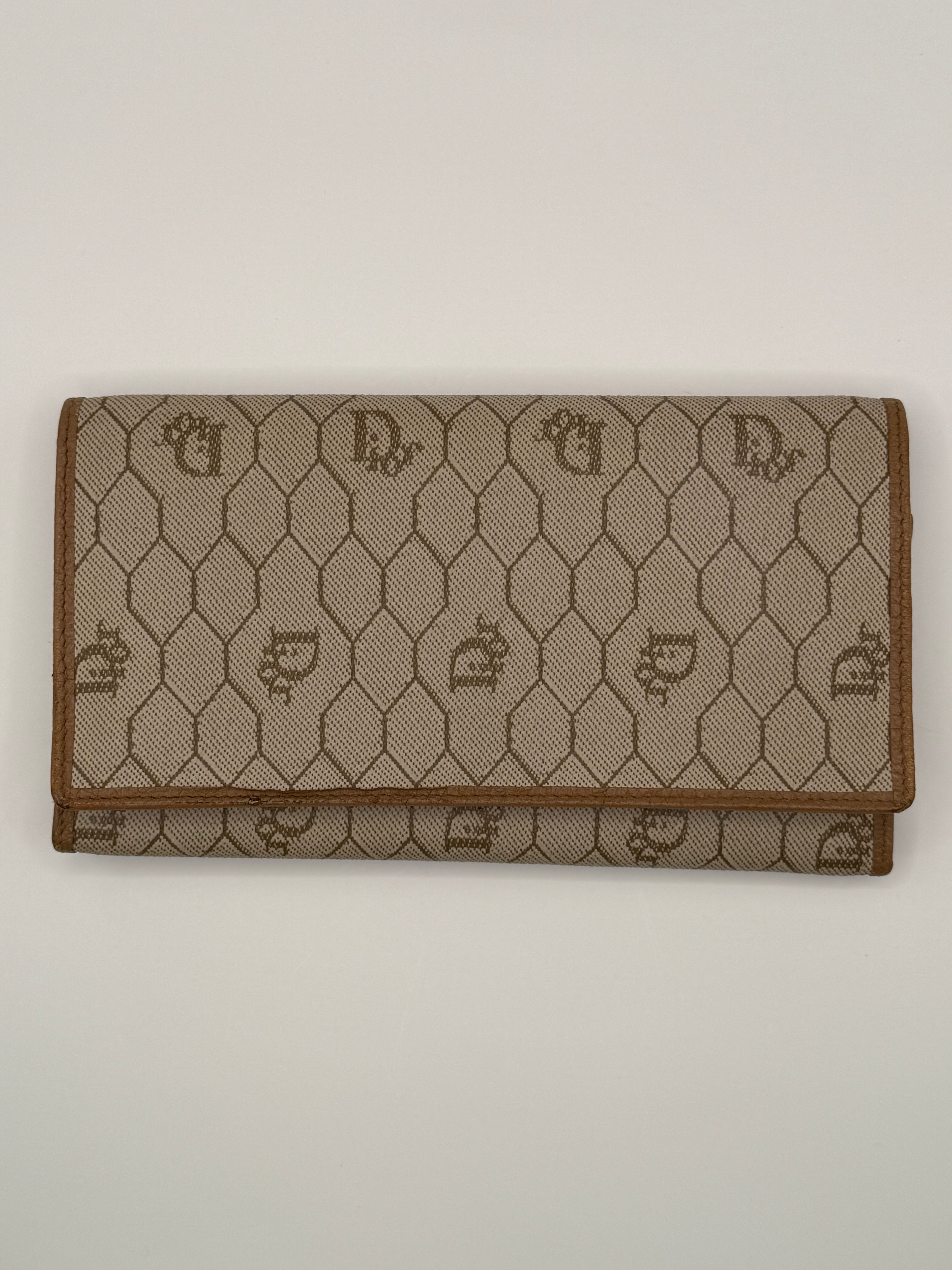 Christian Dior Vintage Honeycomb Long Wallet
