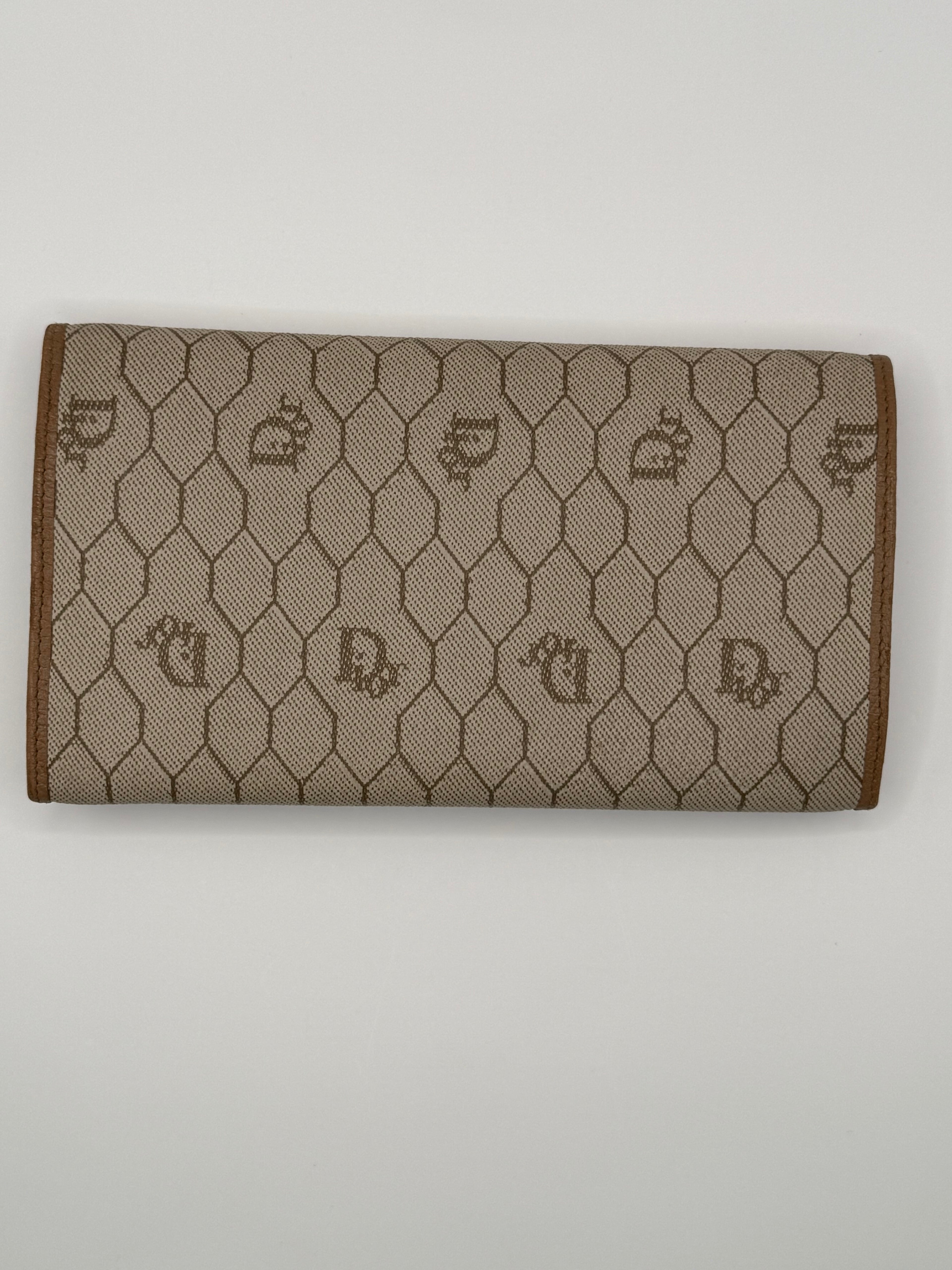 Christian Dior Vintage Honeycomb Long Wallet