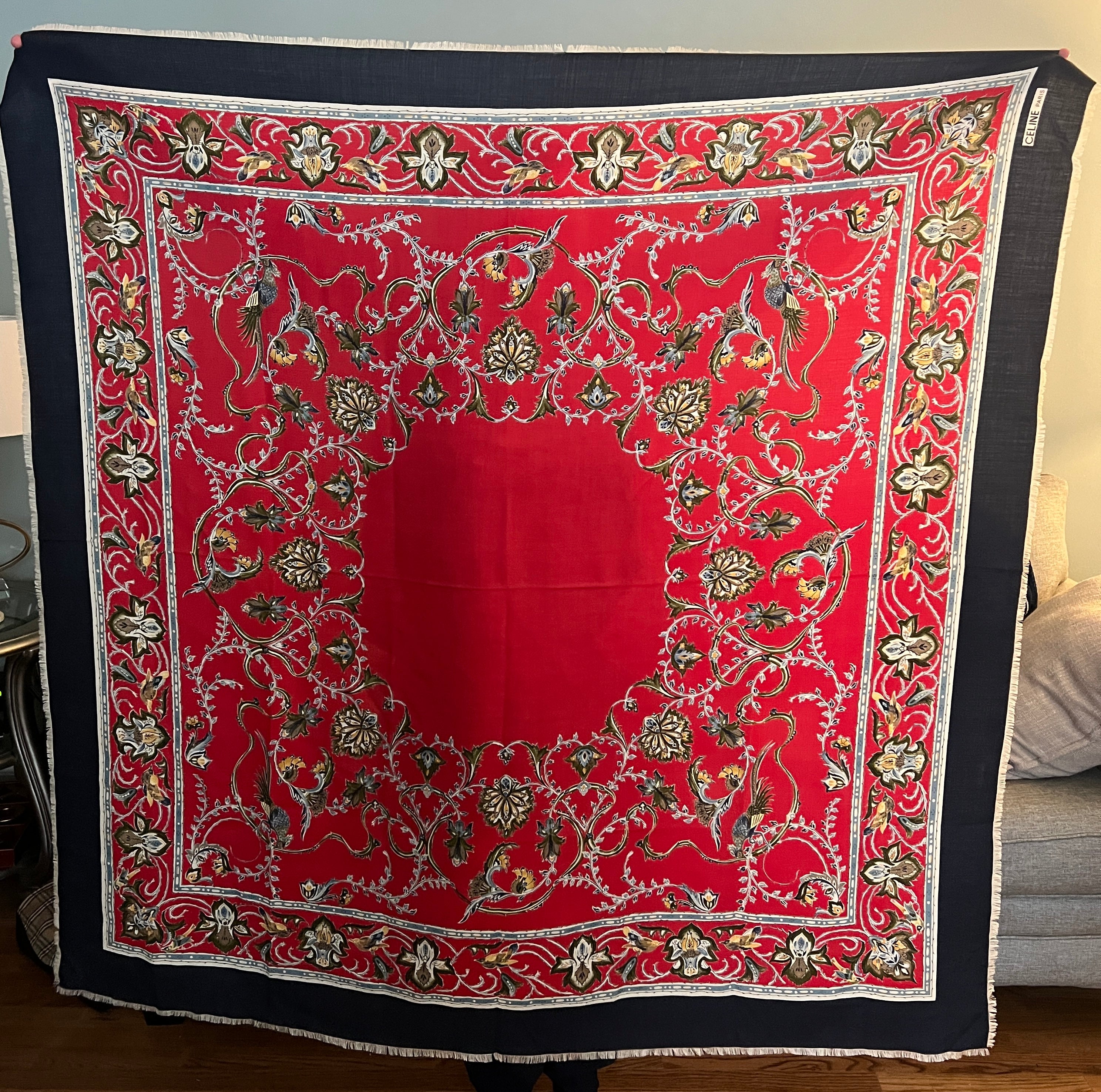 Celine Paris Vintage Wool & Silk Oversized Scarf