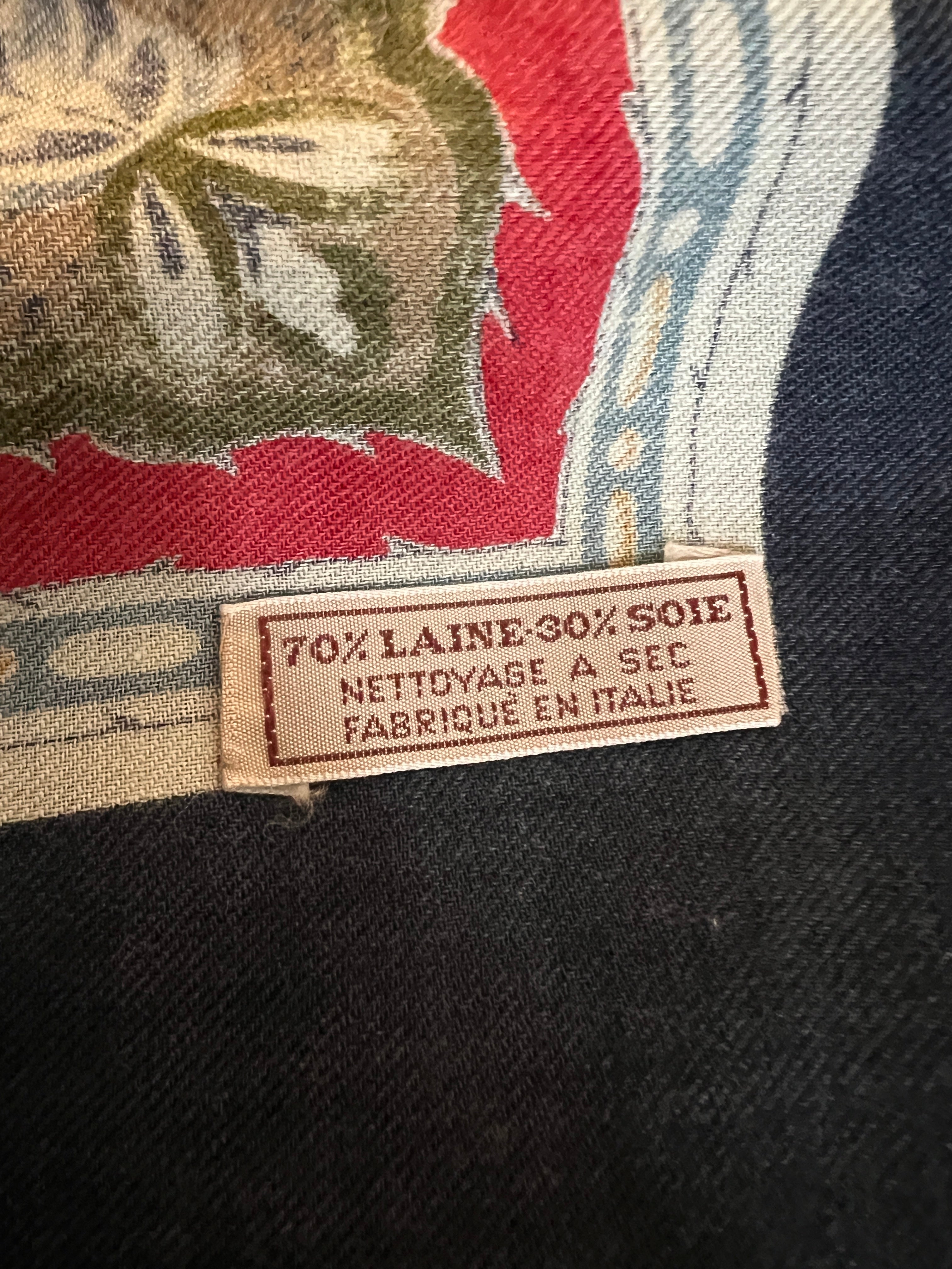 Celine Paris Vintage Wool & Silk Oversized Scarf