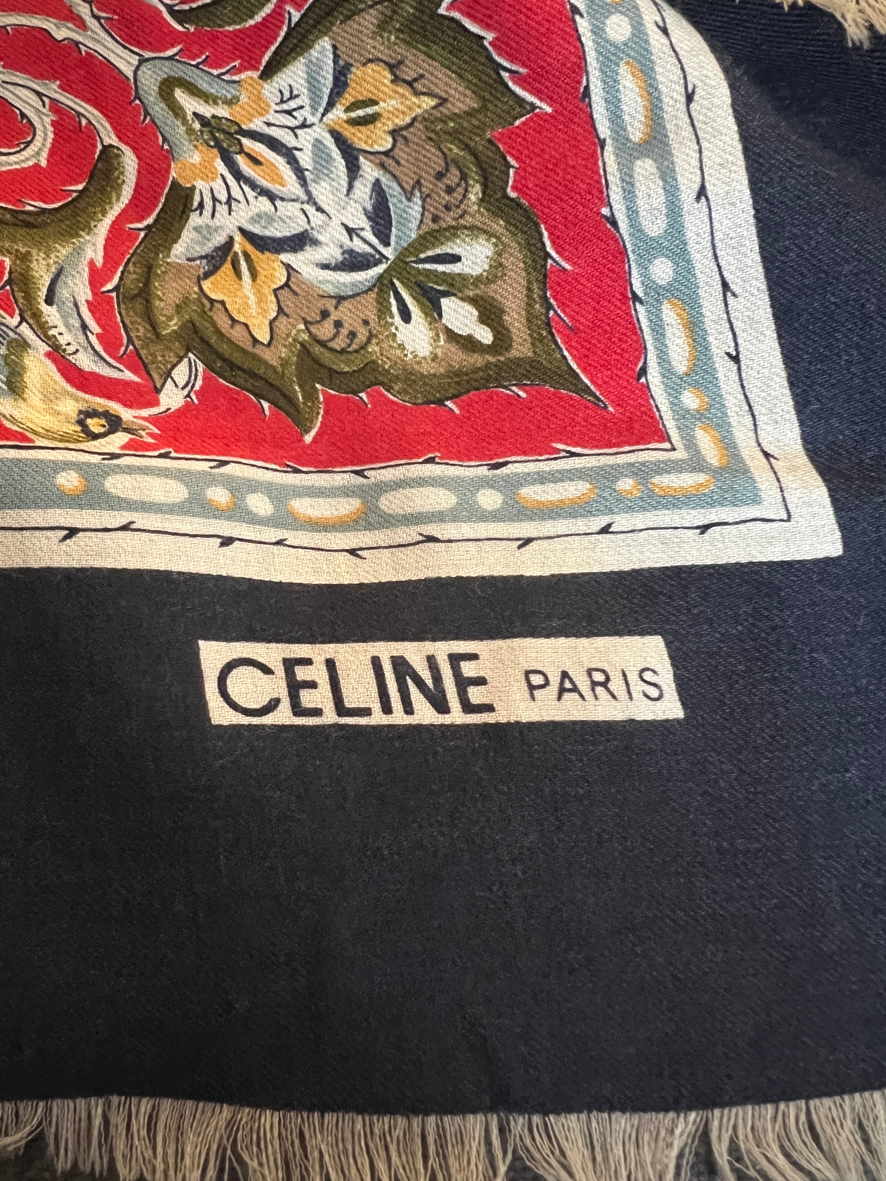 Celine Paris Vintage Wool & Silk Oversized Scarf