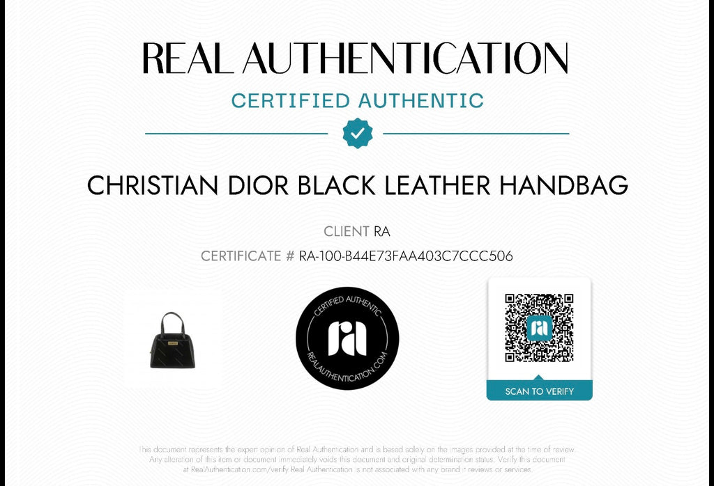 Christian Dior Paris Black Leather Top Handle Bag