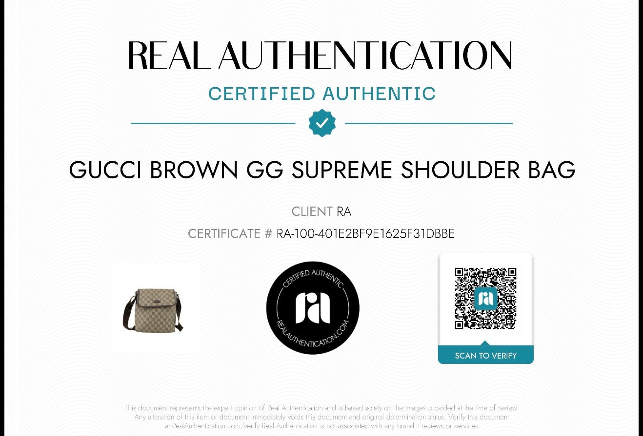 Gucci GG Canvas Messenger Bag – Brown Leather Trim
