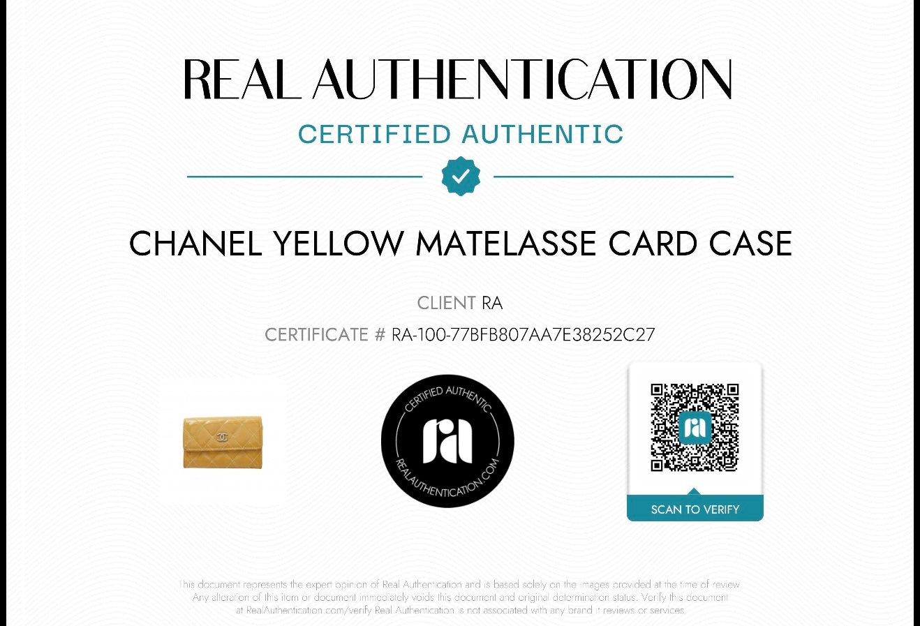 Chanel Matelassé Yellow Patent Leather Card Holder – 2010/2011 Collection