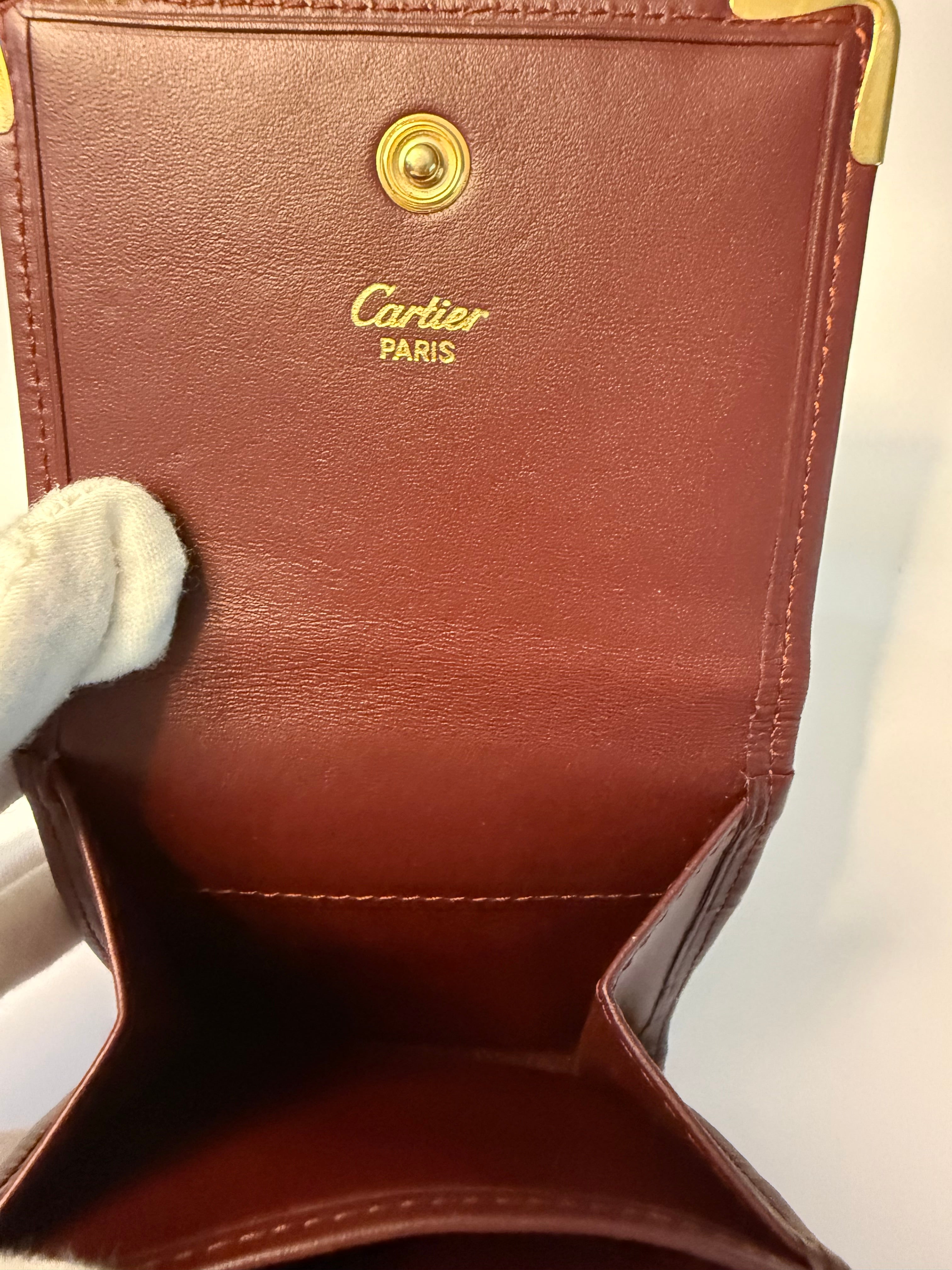 Must de Cartier Vintage Bordeaux Leather Coin Case