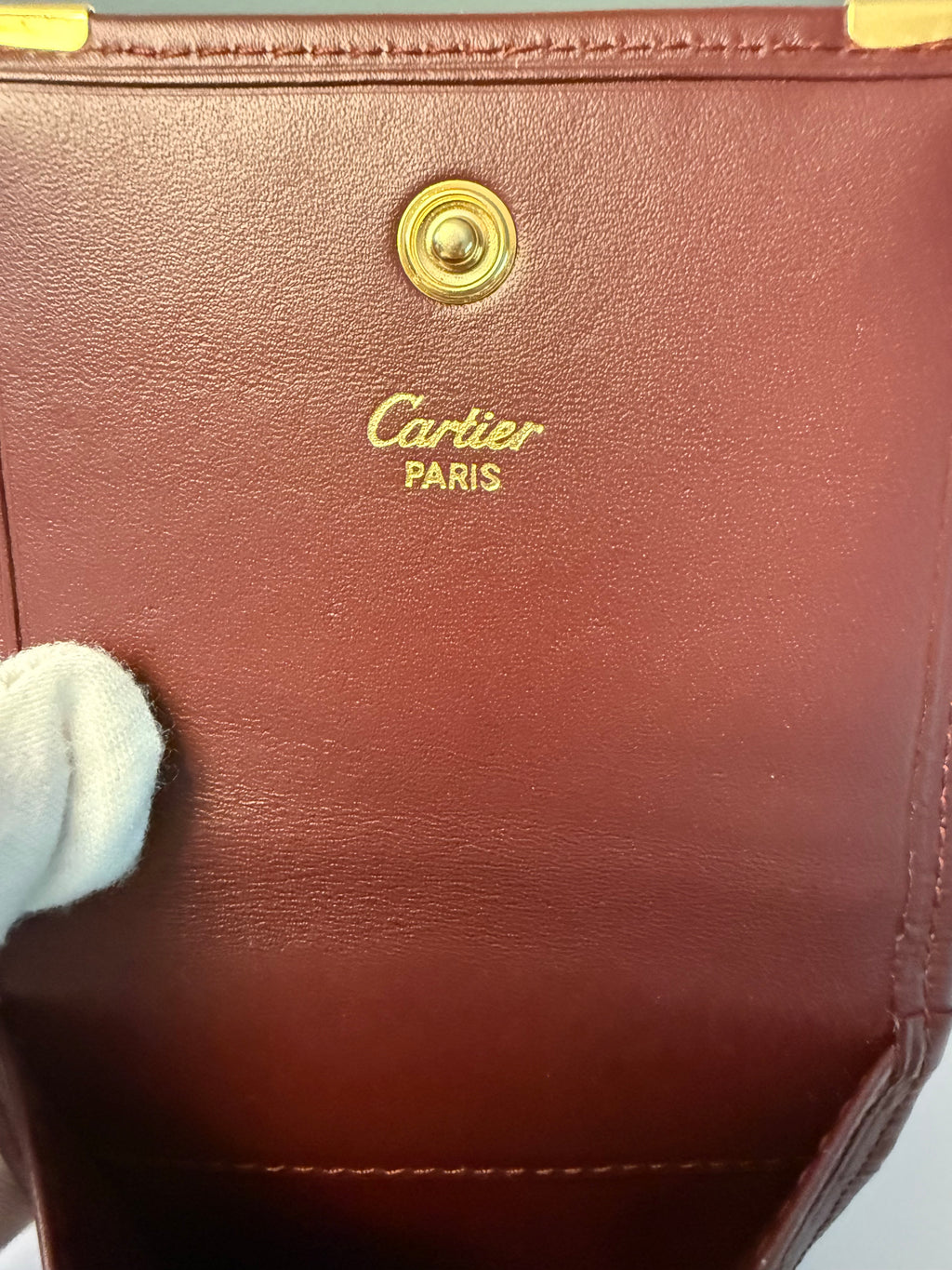 Must de Cartier Vintage Bordeaux Leather Coin Case