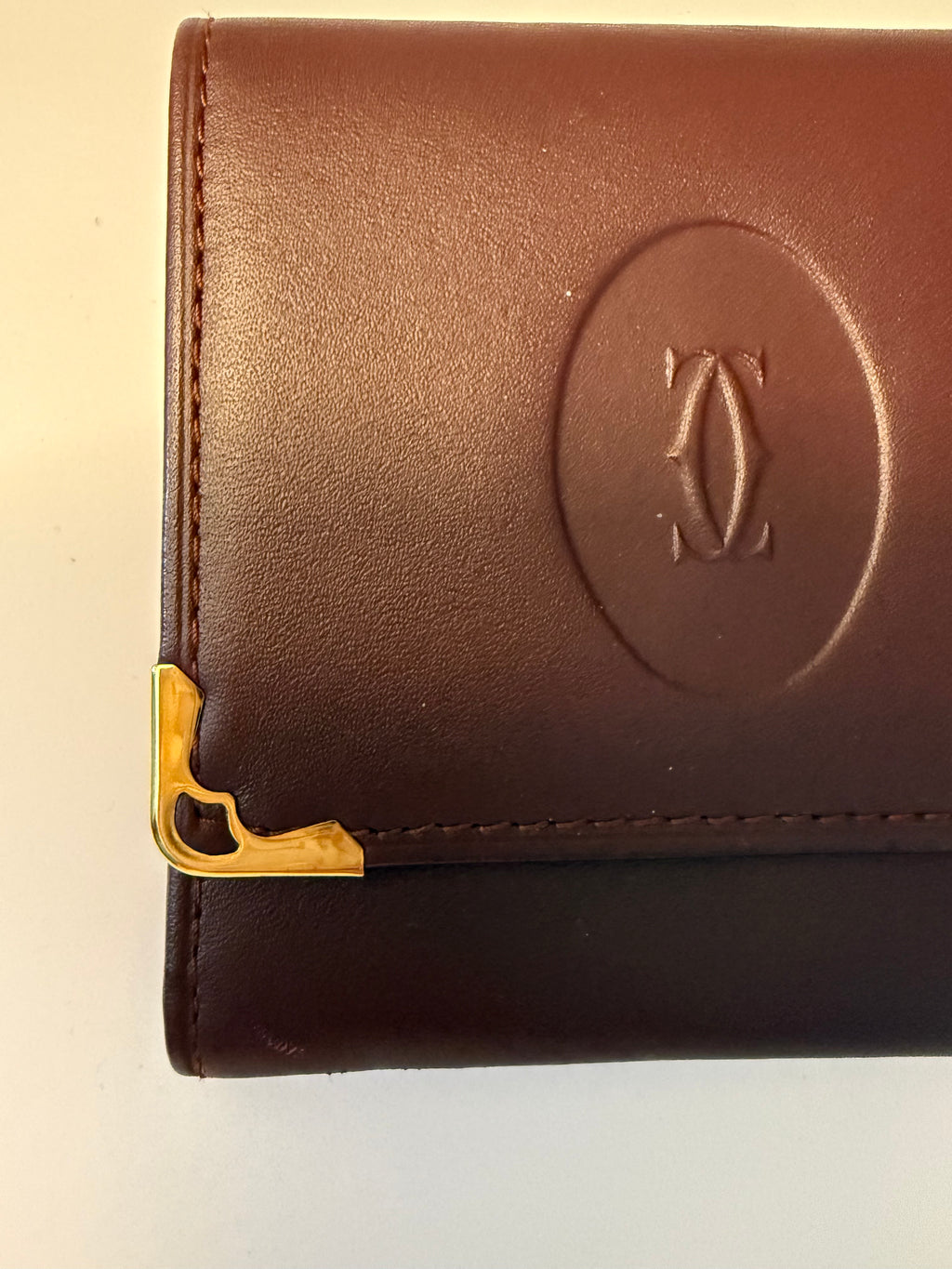 Must de Cartier Vintage Bordeaux Leather Coin Case
