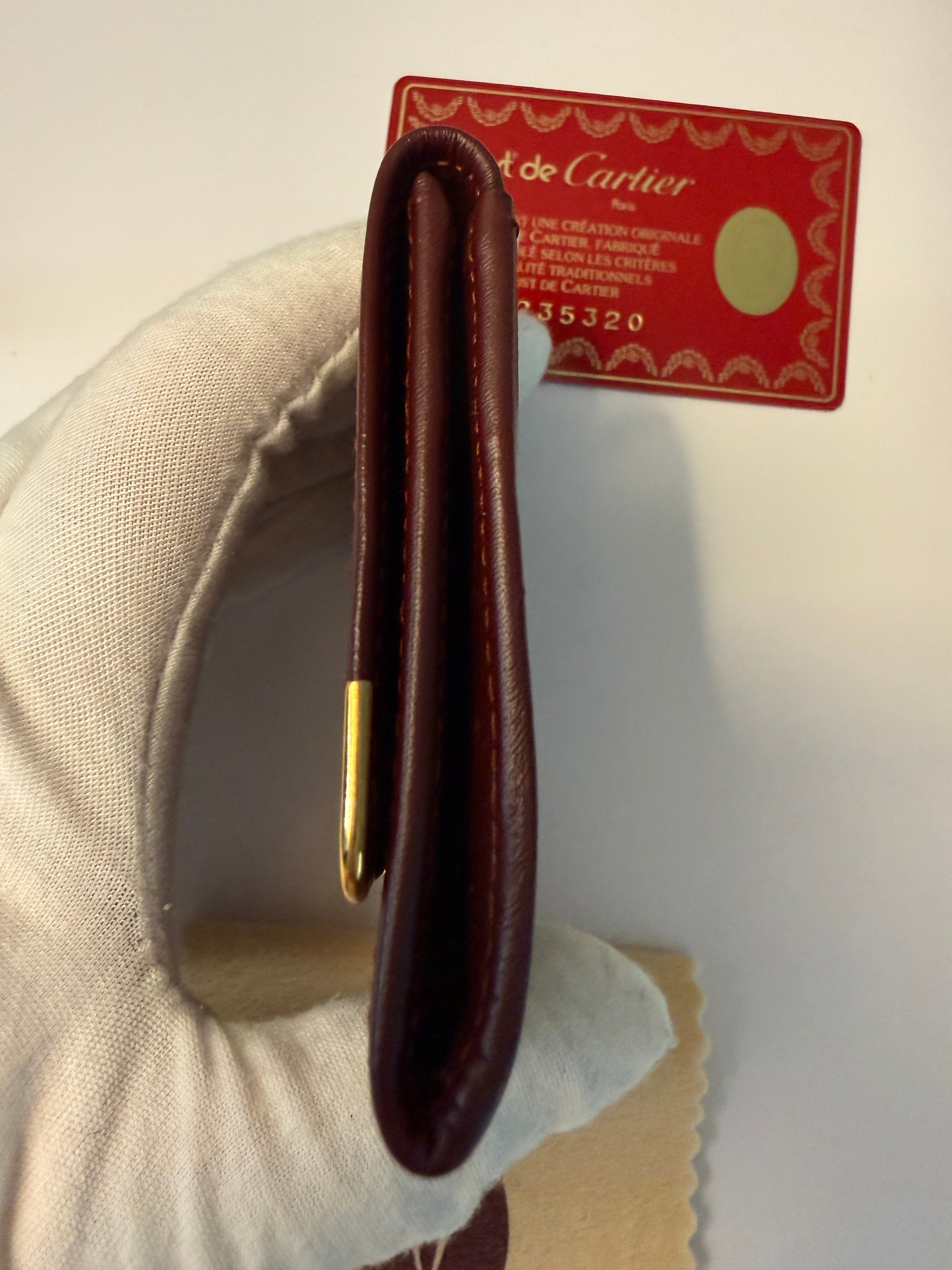 Must de Cartier Vintage Bordeaux Leather Coin Case