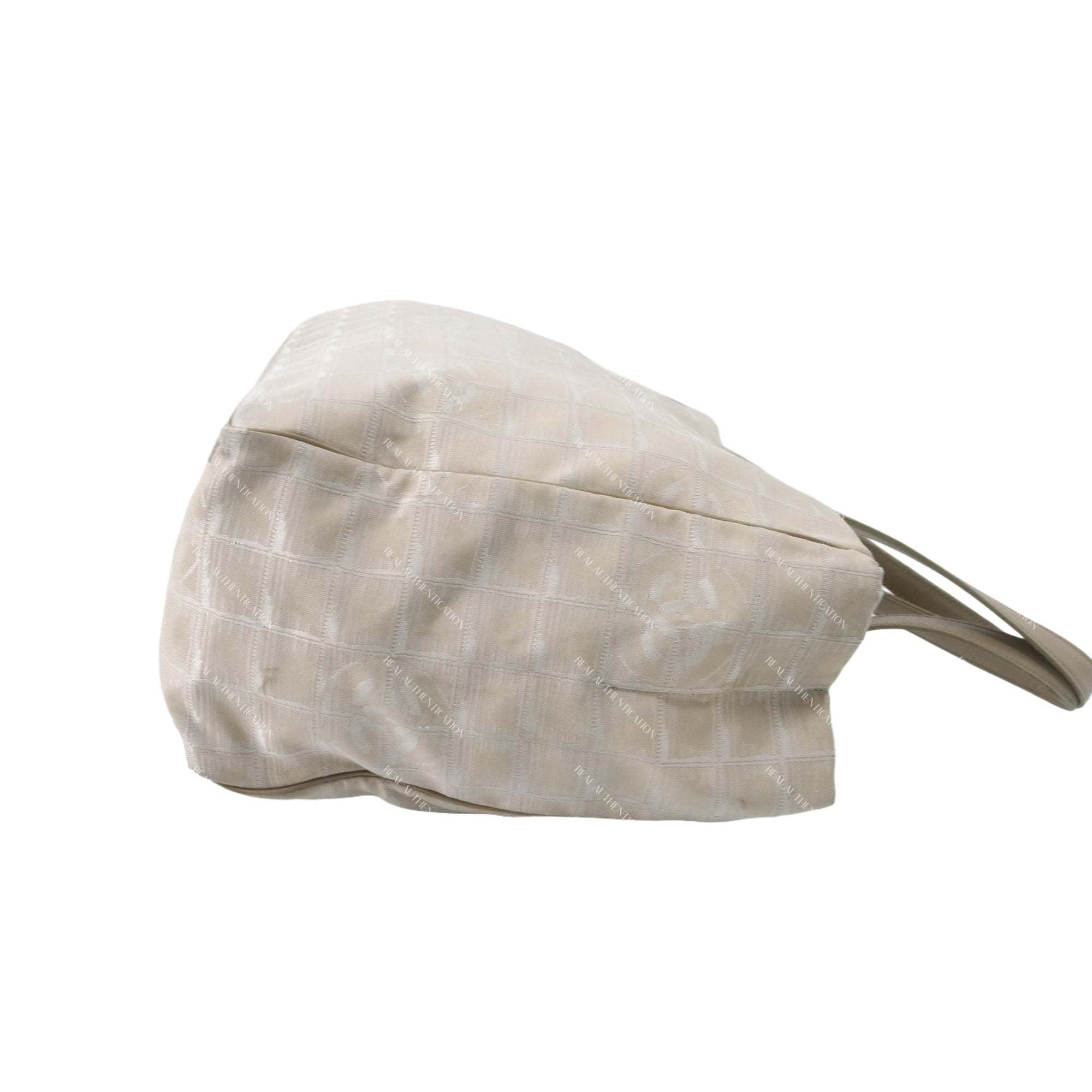 Chanel Travel Line Tote Bag – Beige Nylon Jacquard with Leather Trim