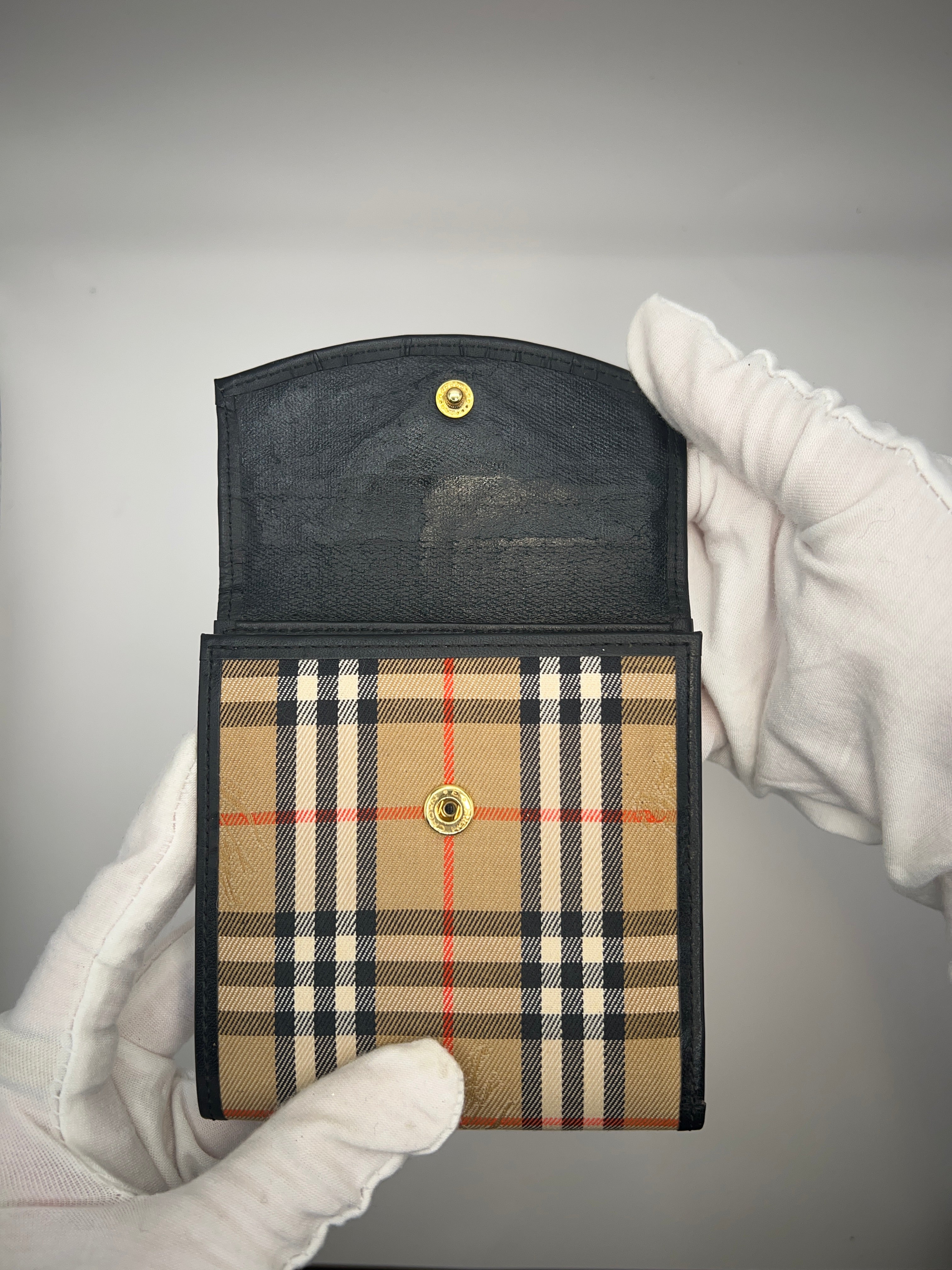 Burberry Vintage Nova Check Tri-Fold Wallet