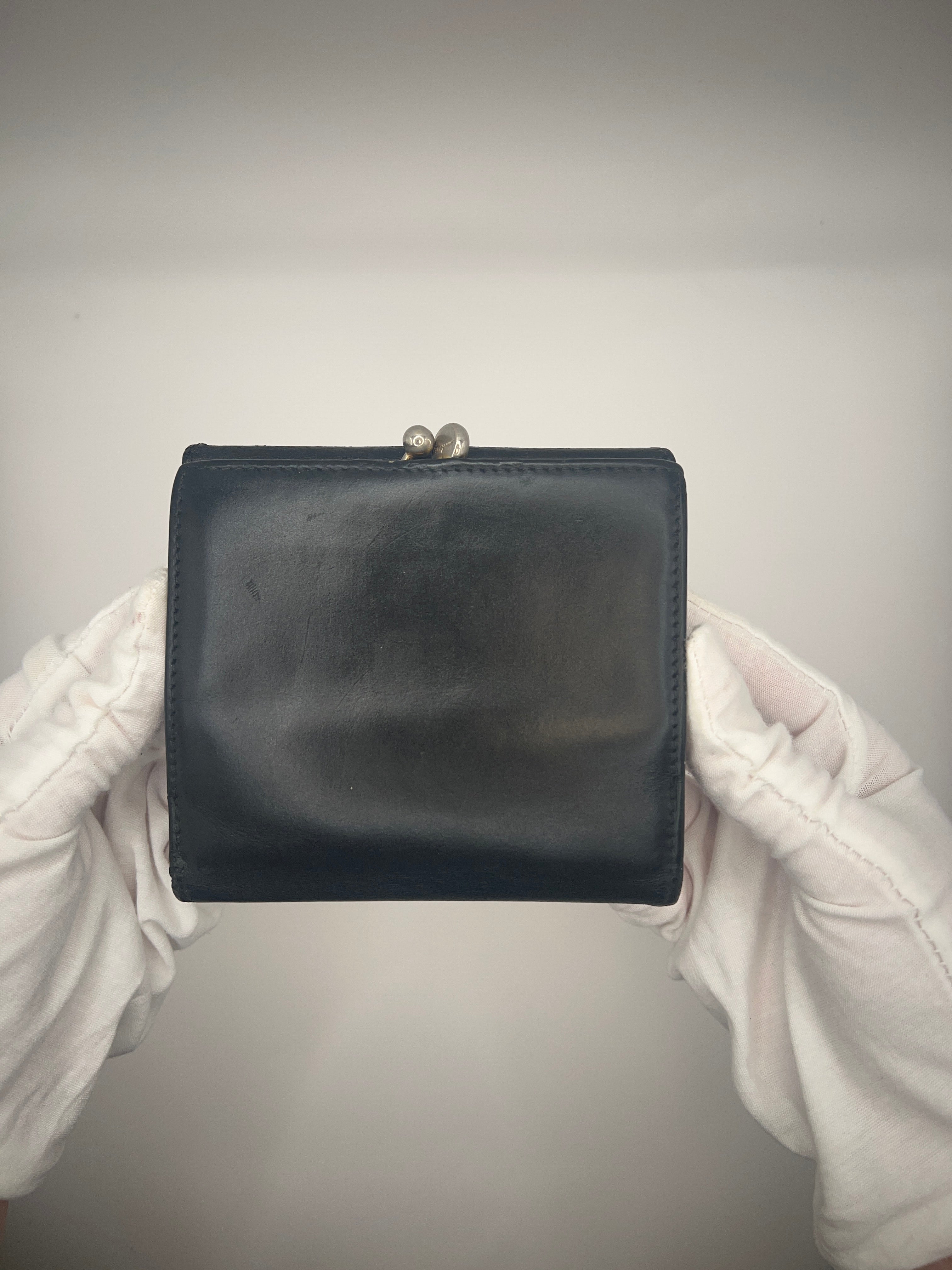 Salvatore Ferragamo Black Leather Gancini Wallet