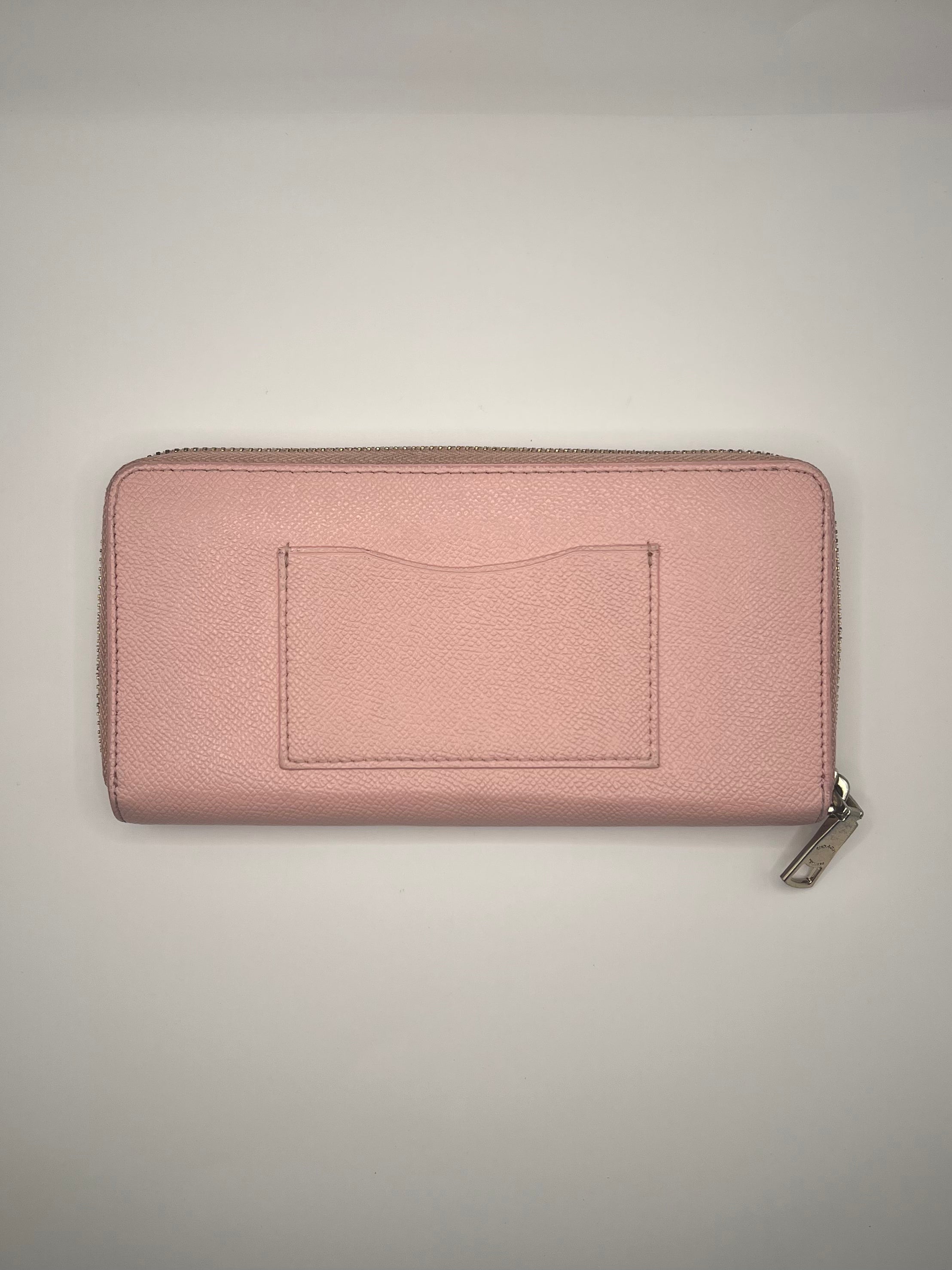 Coach Pink Pebbled Leather Zip Around Wallet
