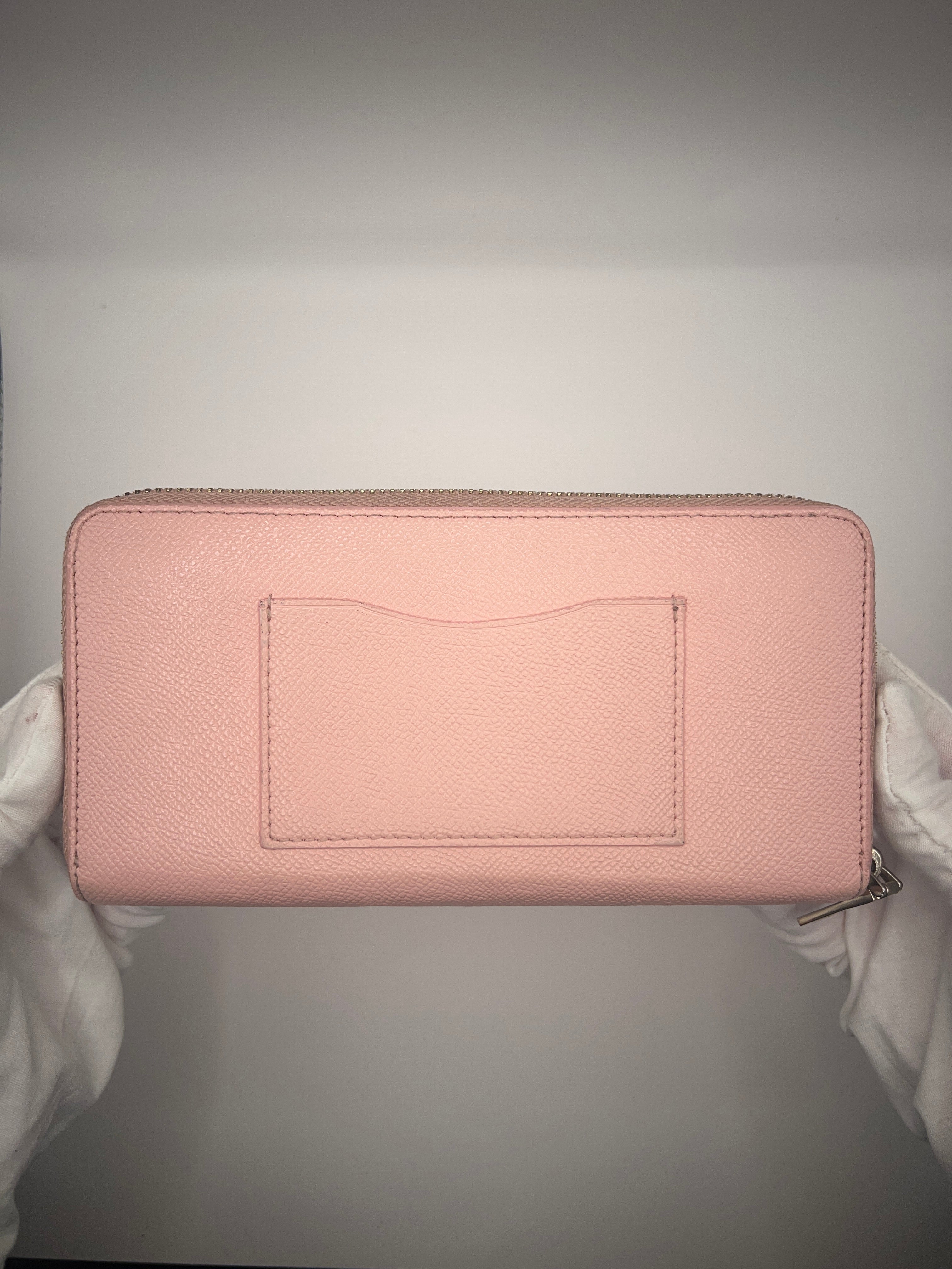 Coach Pink Pebbled Leather Zip Around Wallet