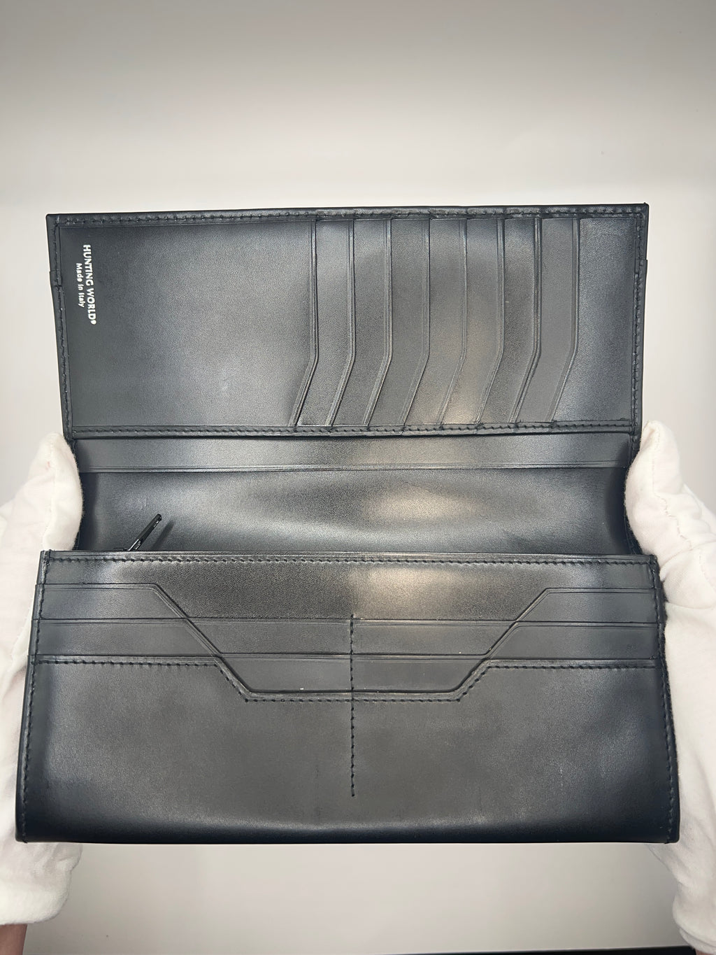 Hunting World Black Leather Continental Wallet