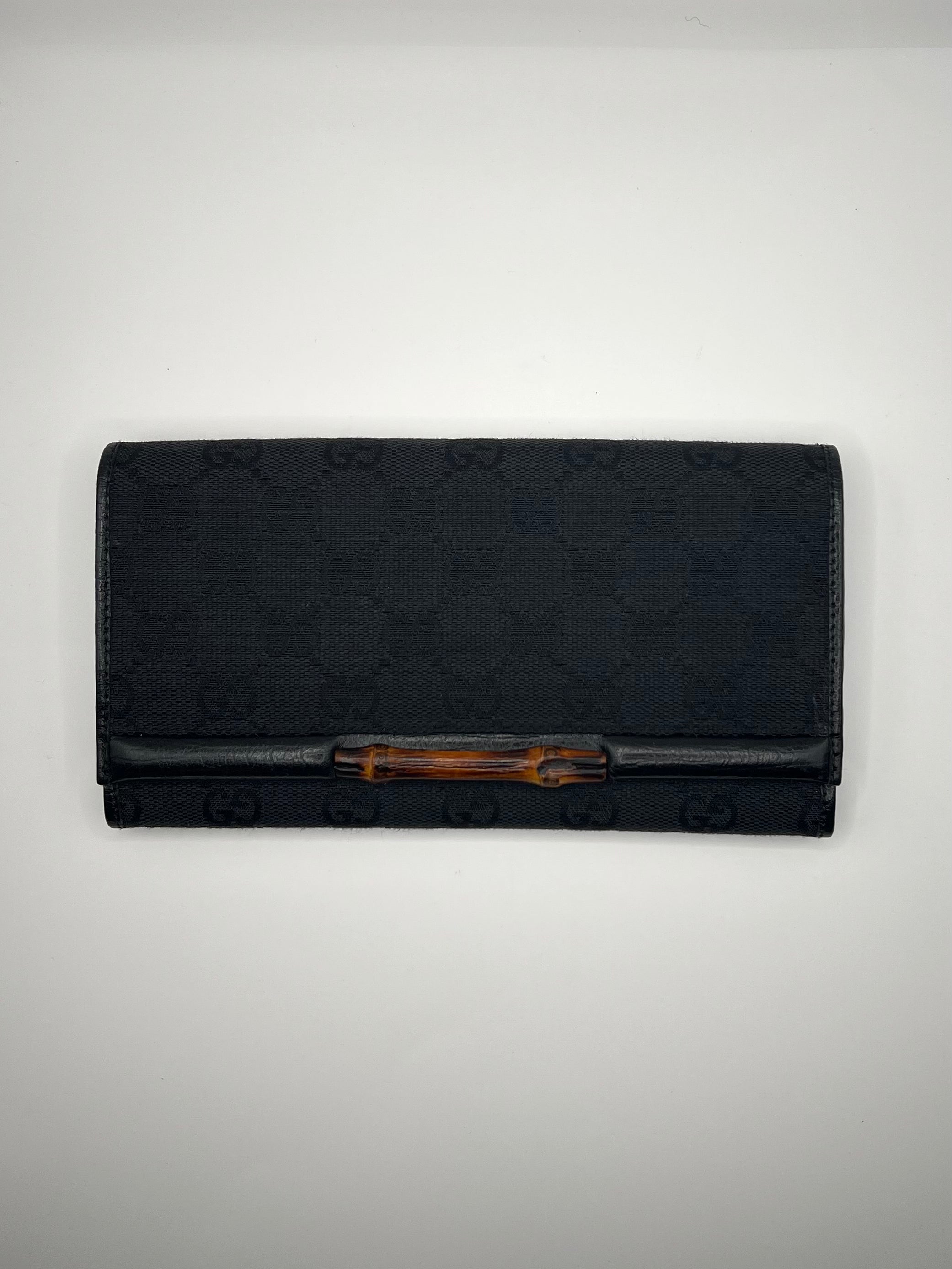 Gucci GG Canvas Bamboo Bar Wallet