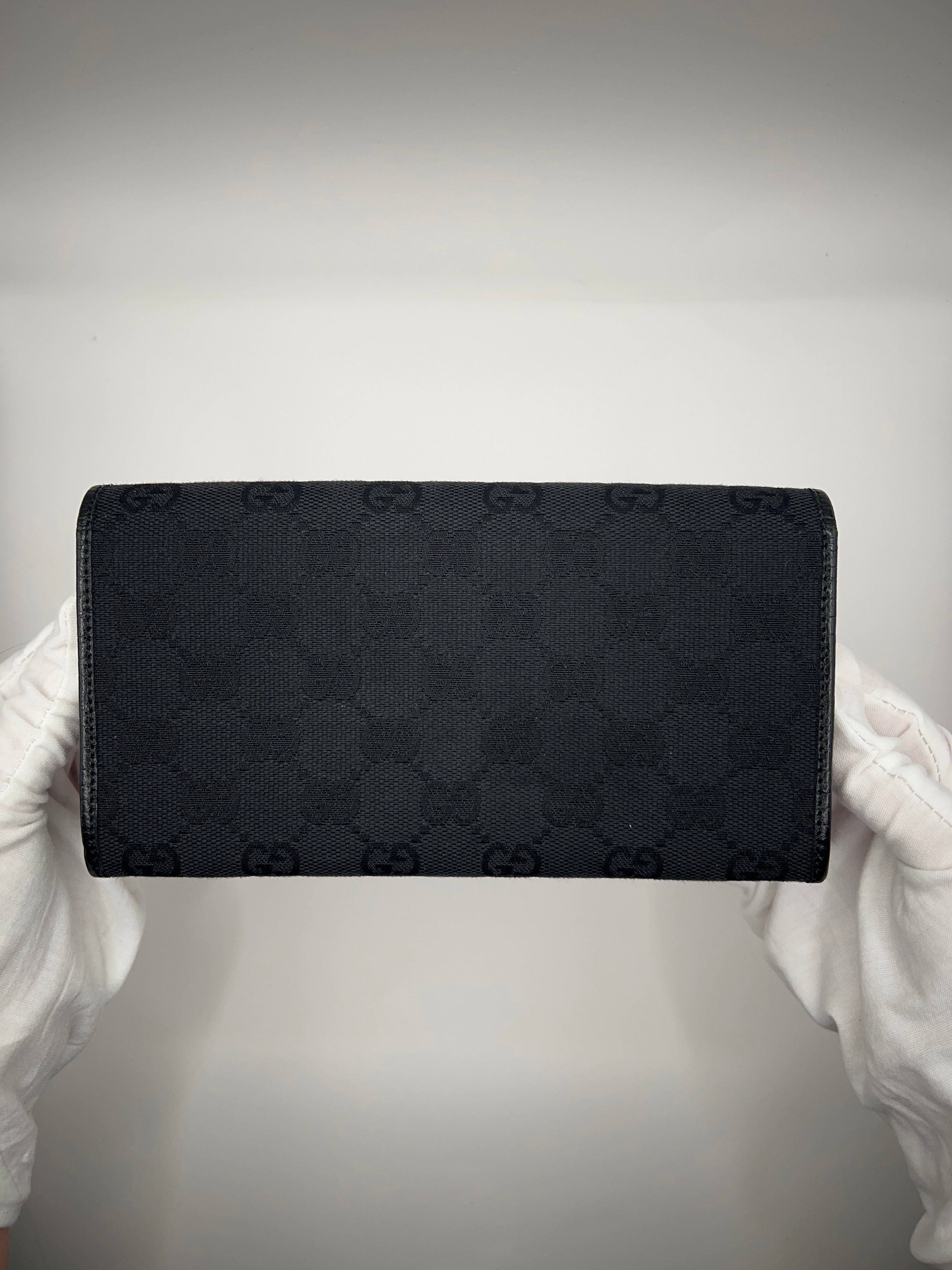 Gucci GG Canvas Bamboo Bar Wallet