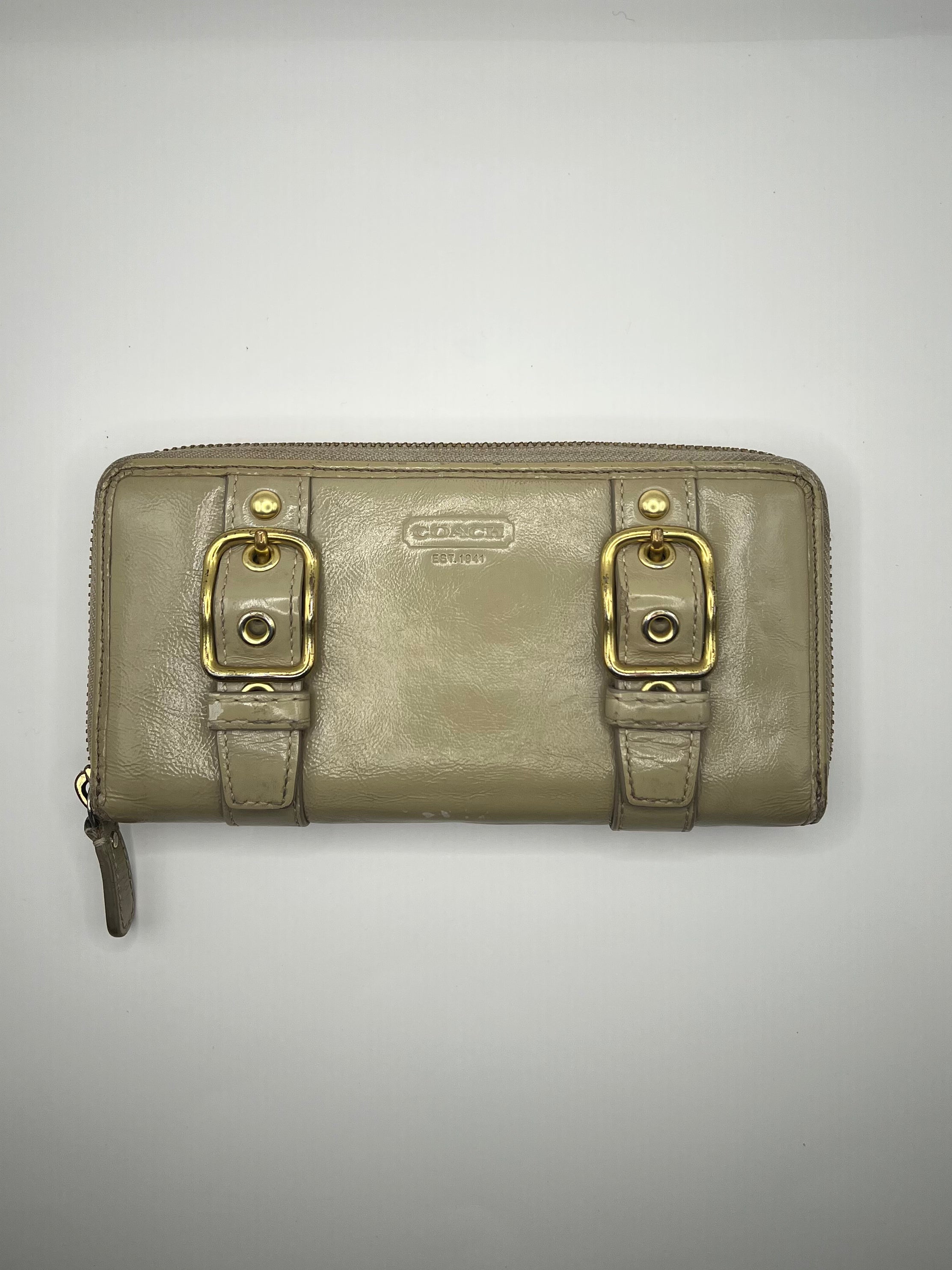 Coach Zoe Double Buckle Zip Around Wallet
