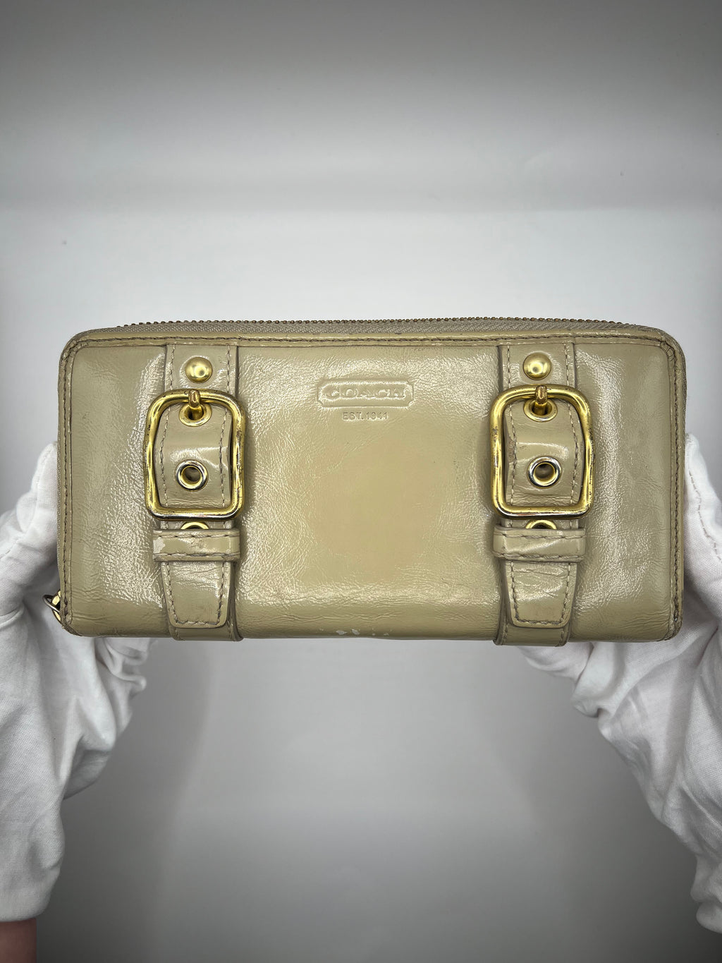 Coach Zoe Double Buckle Zip Around Wallet