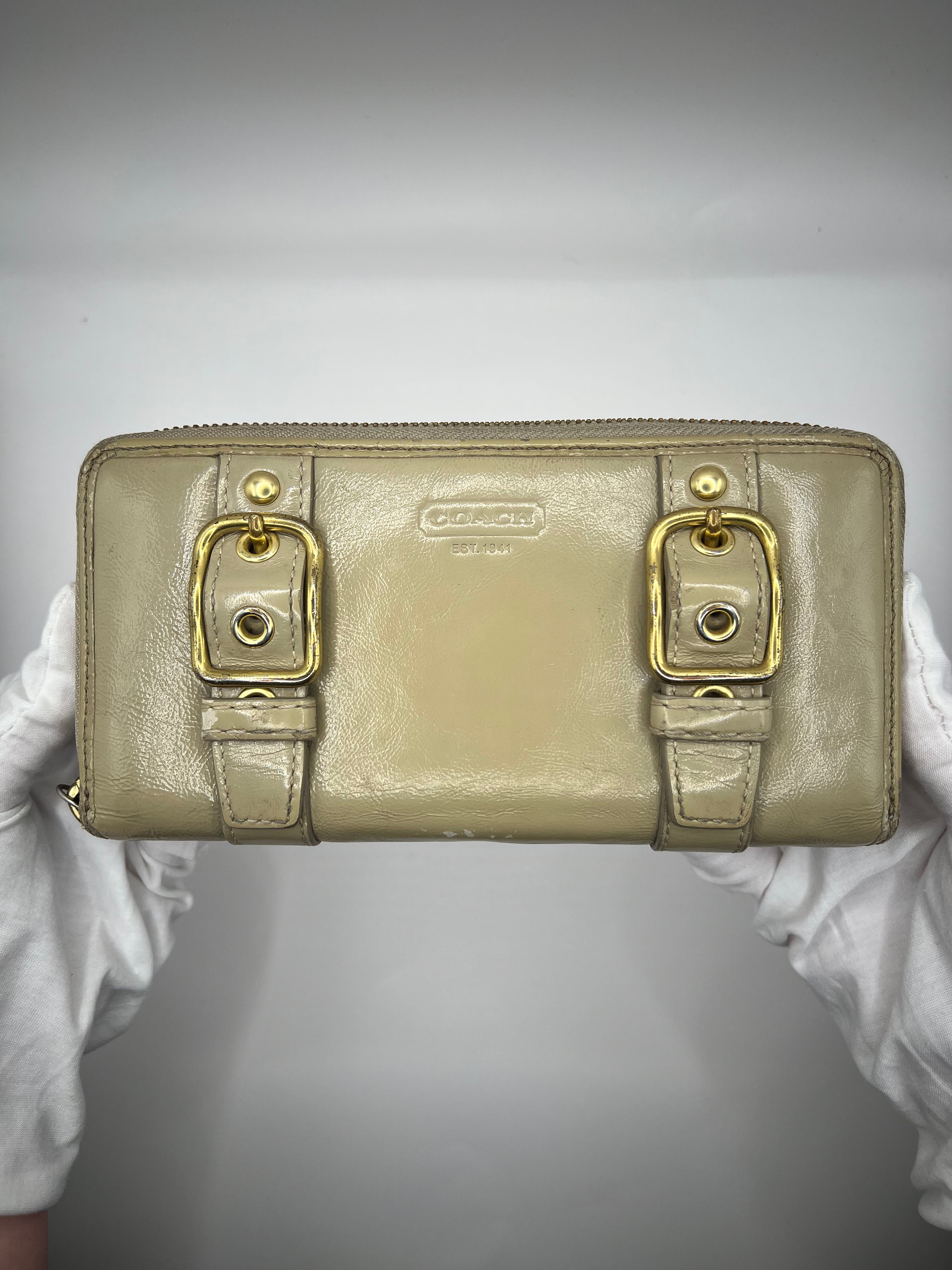 Coach Zoe Double Buckle Zip Around Wallet