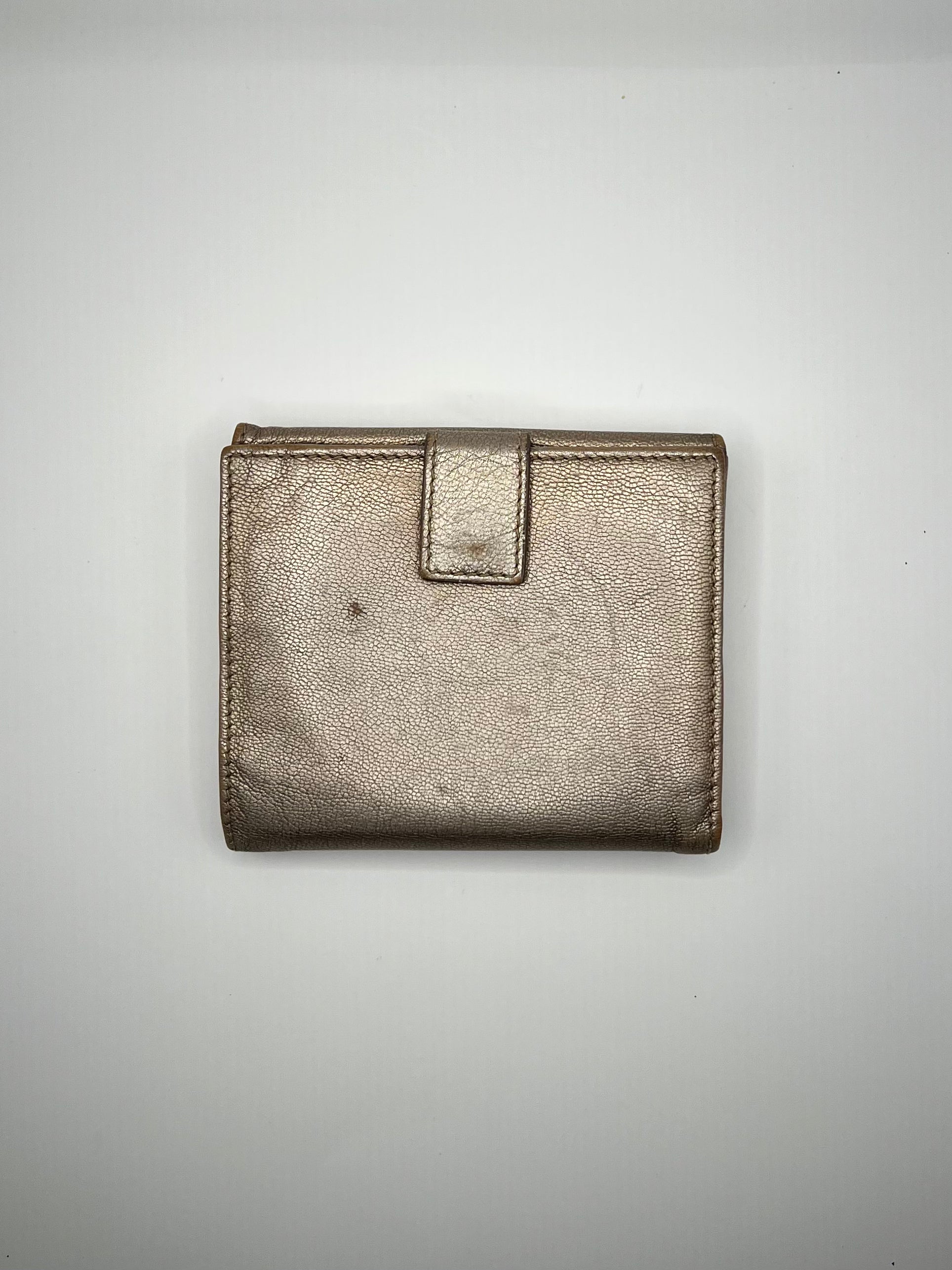 Salvatore Ferragamo Vara Bow Metallic Leather Wallet