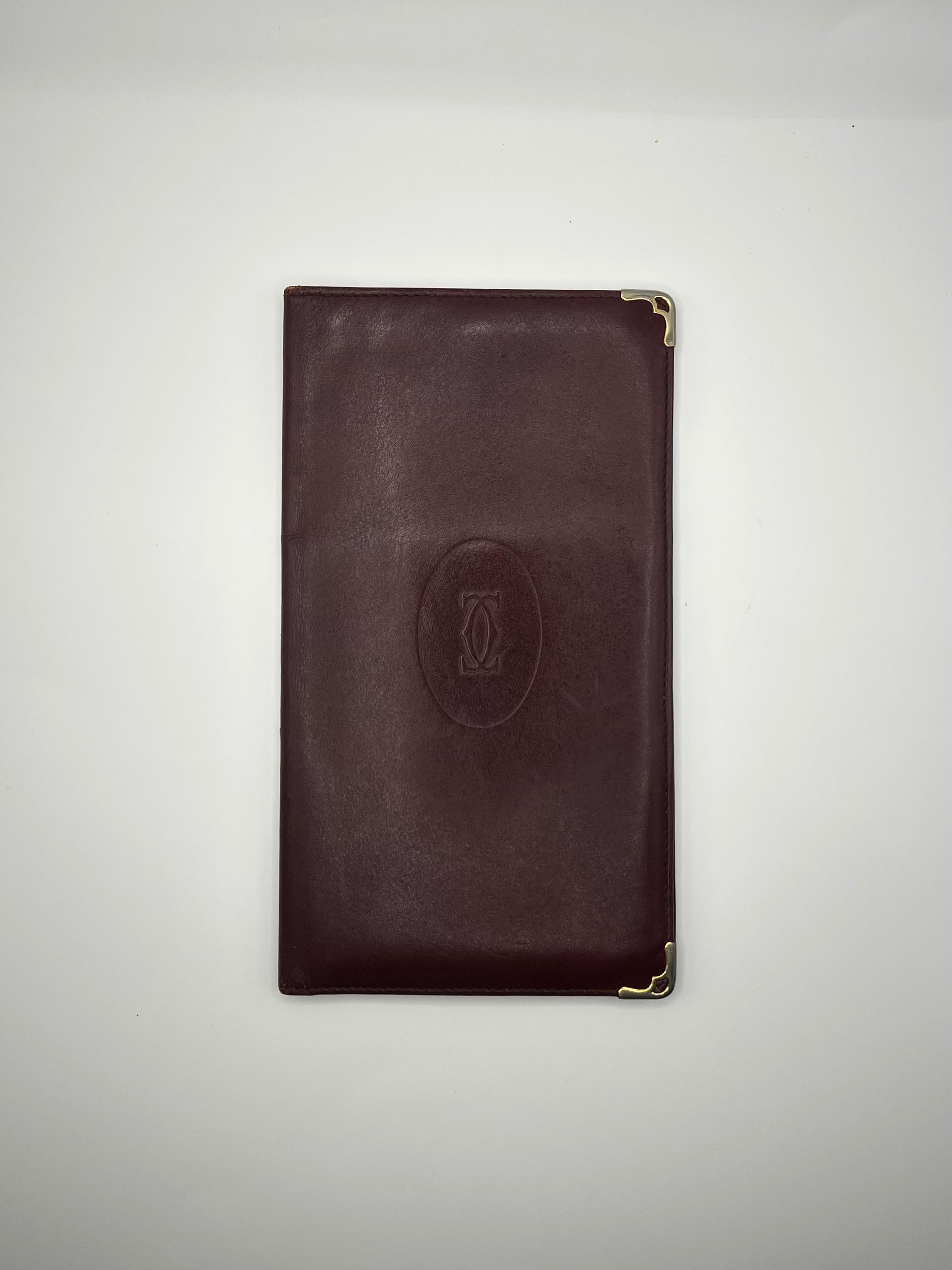 Cartier Burgundy Leather Card/Passport Holder