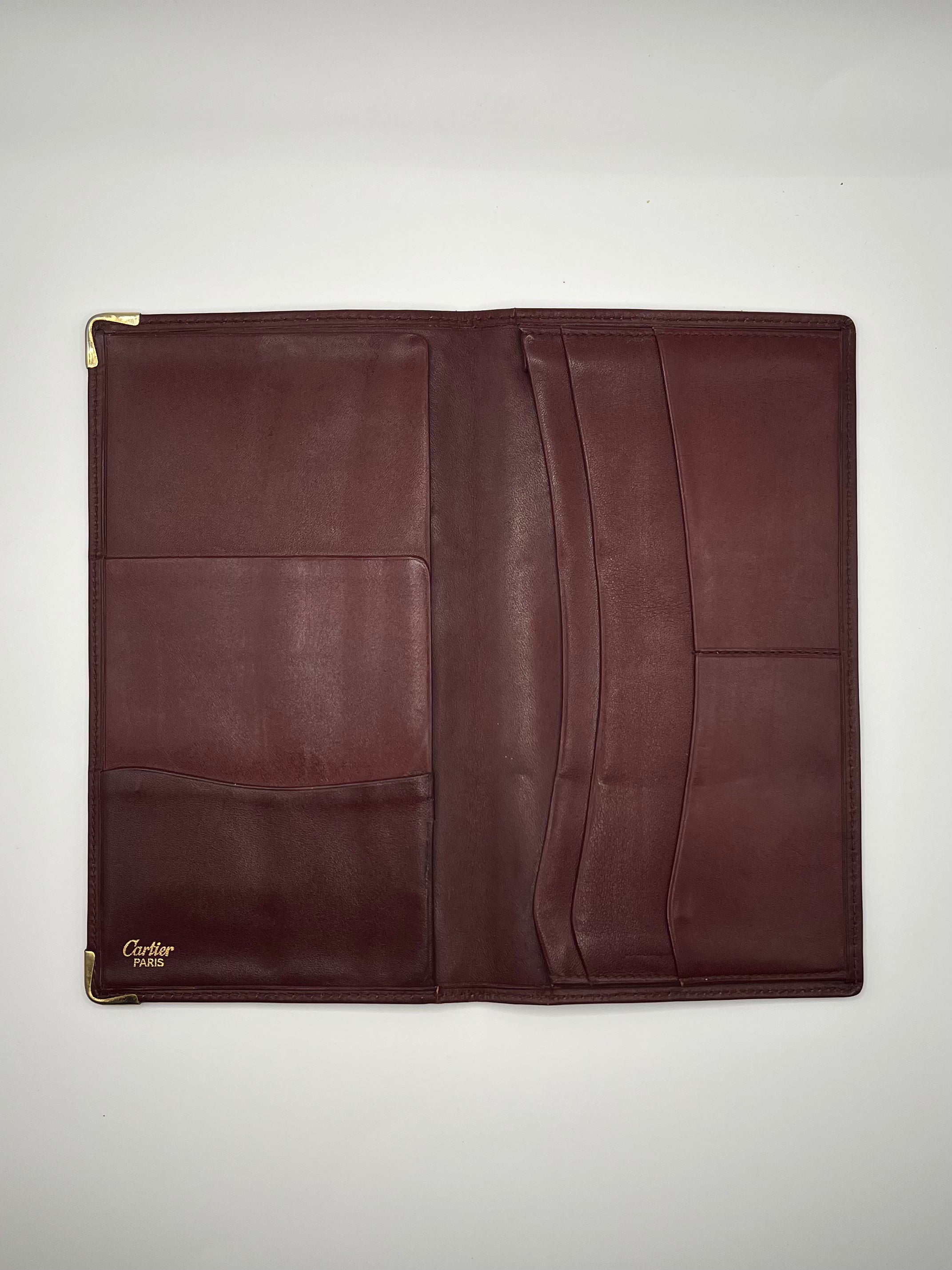 Cartier Burgundy Leather Card/Passport Holder