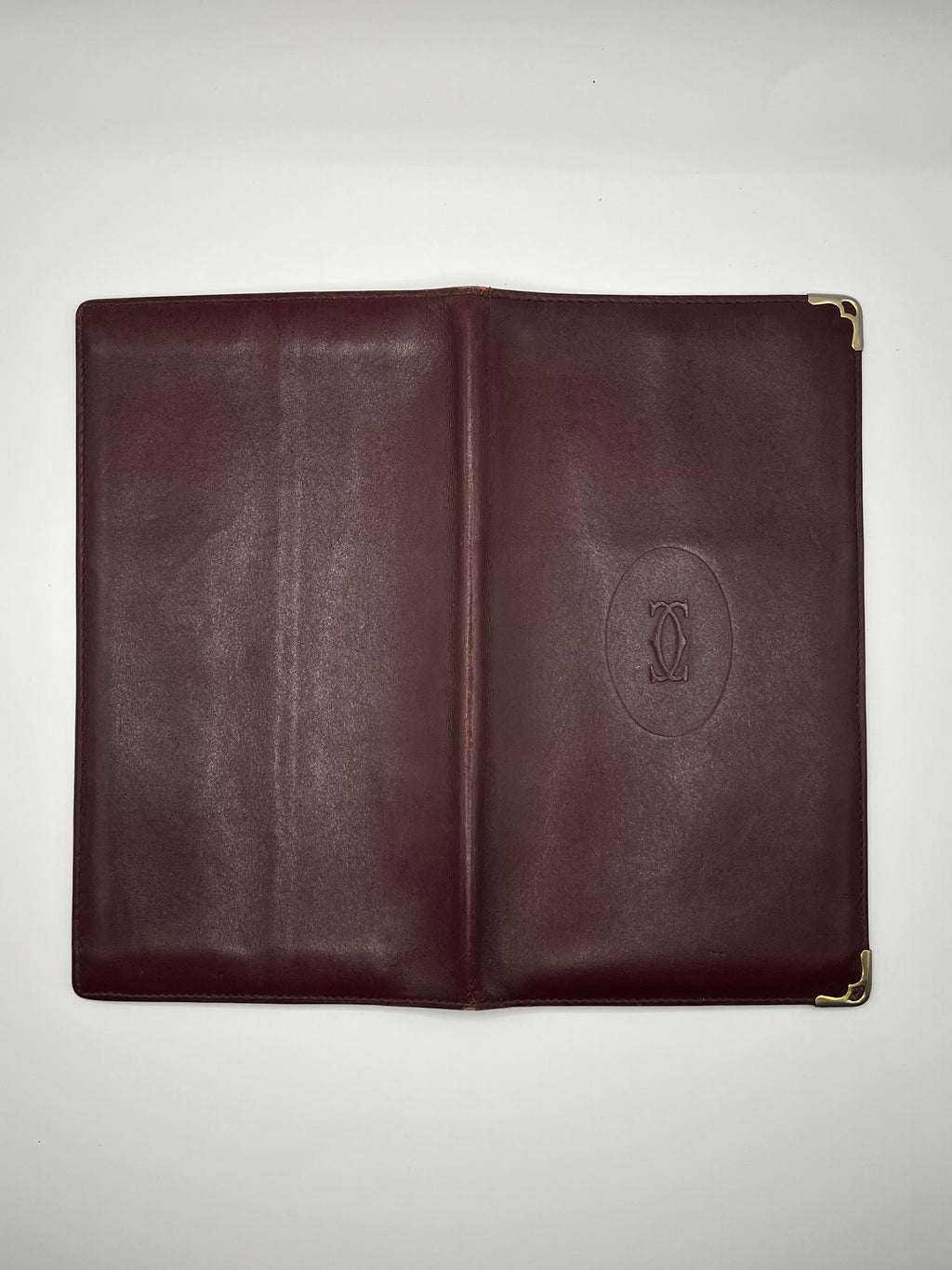 Cartier Burgundy Leather Card/Passport Holder
