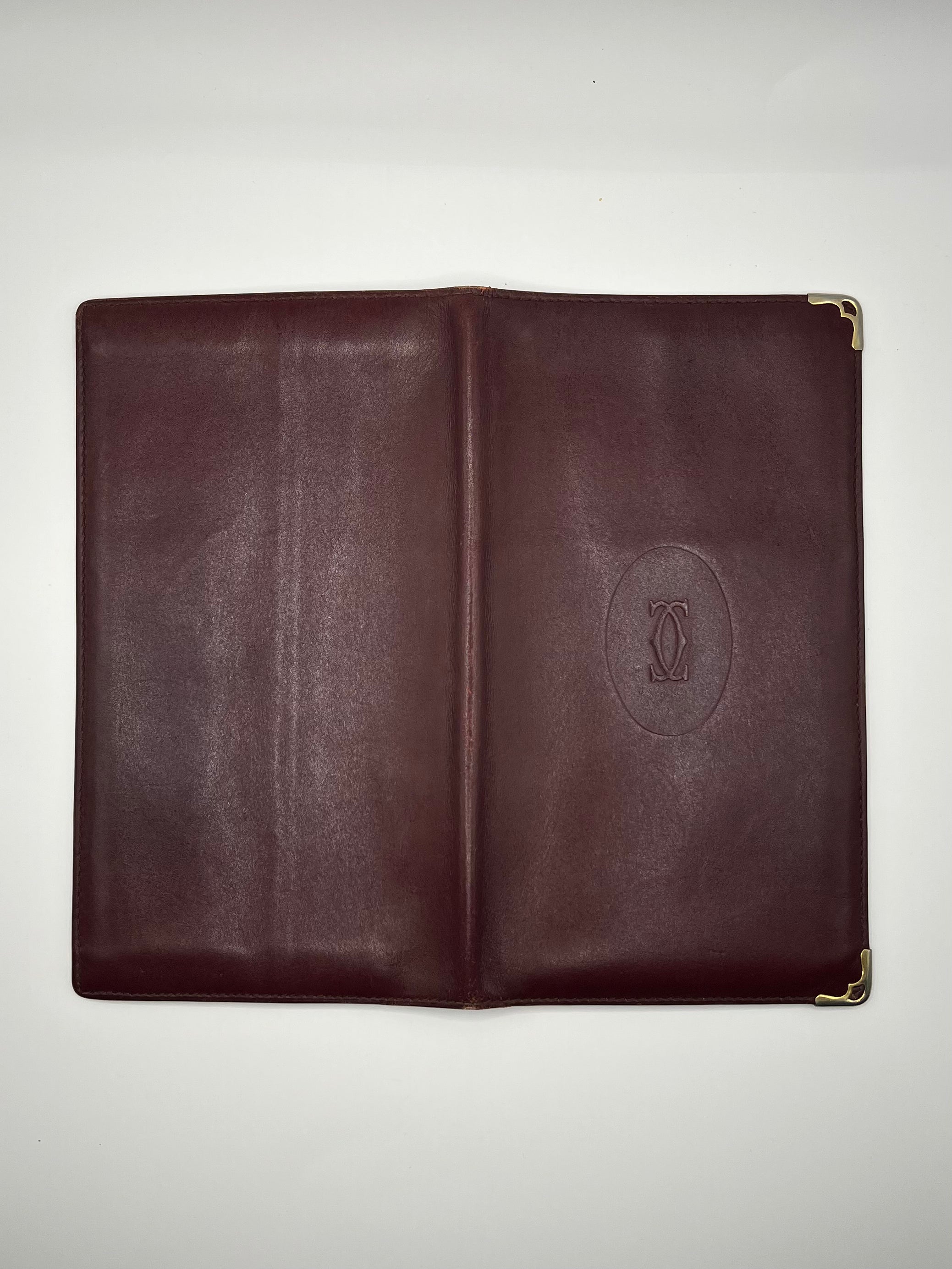 Cartier Burgundy Leather Card/Passport Holder