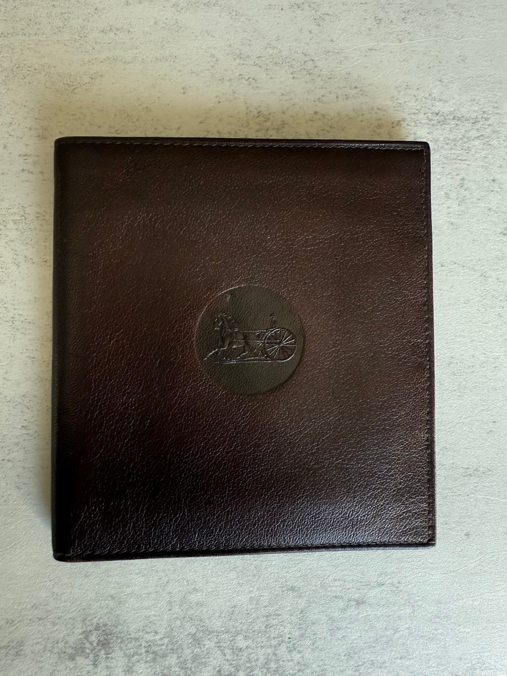 CÉLINE Carriage Logo Bifold Wallet – Brown Leather