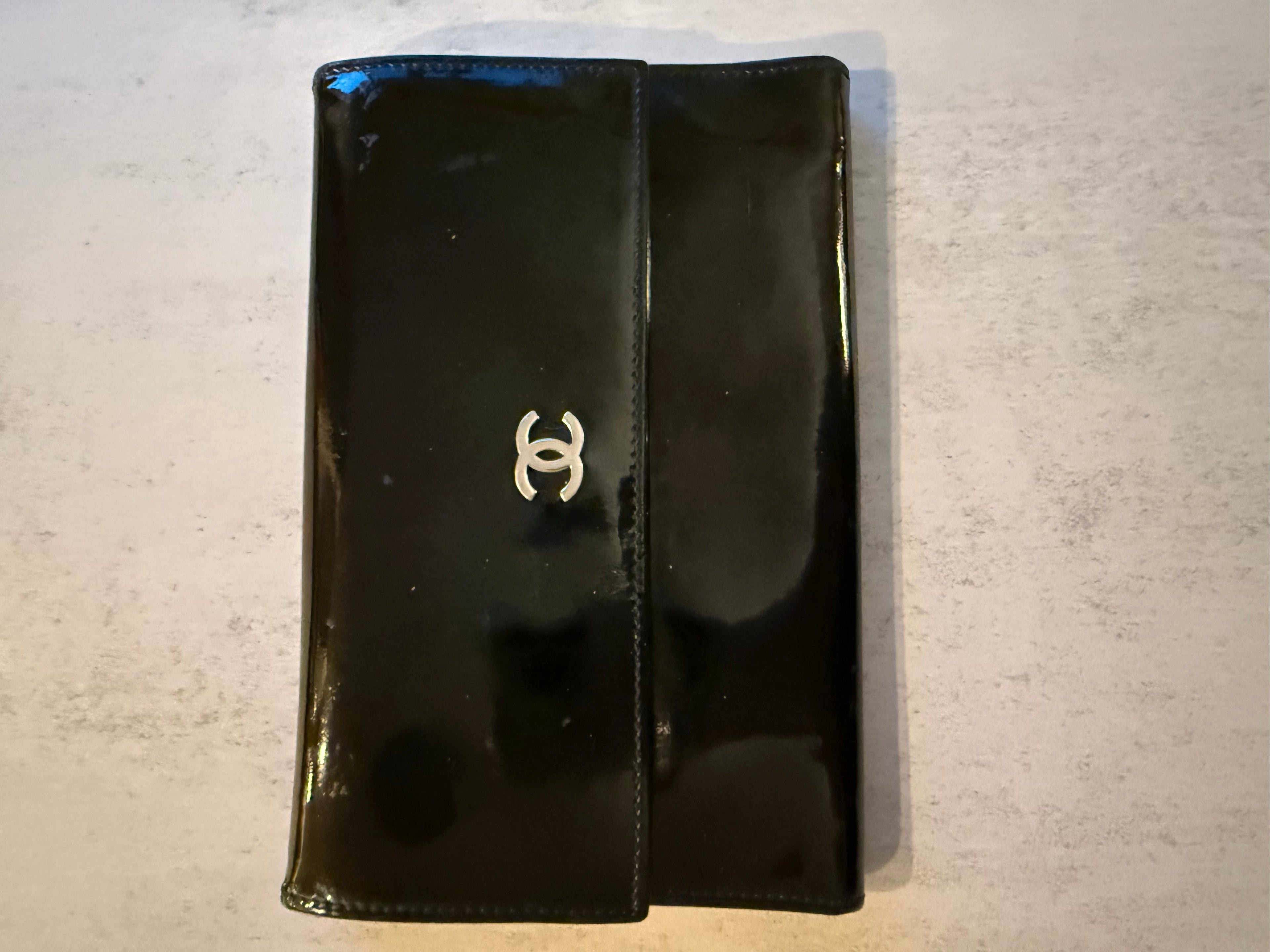 Chanel Black Patent Leather Wallet (2003–2004 Series)